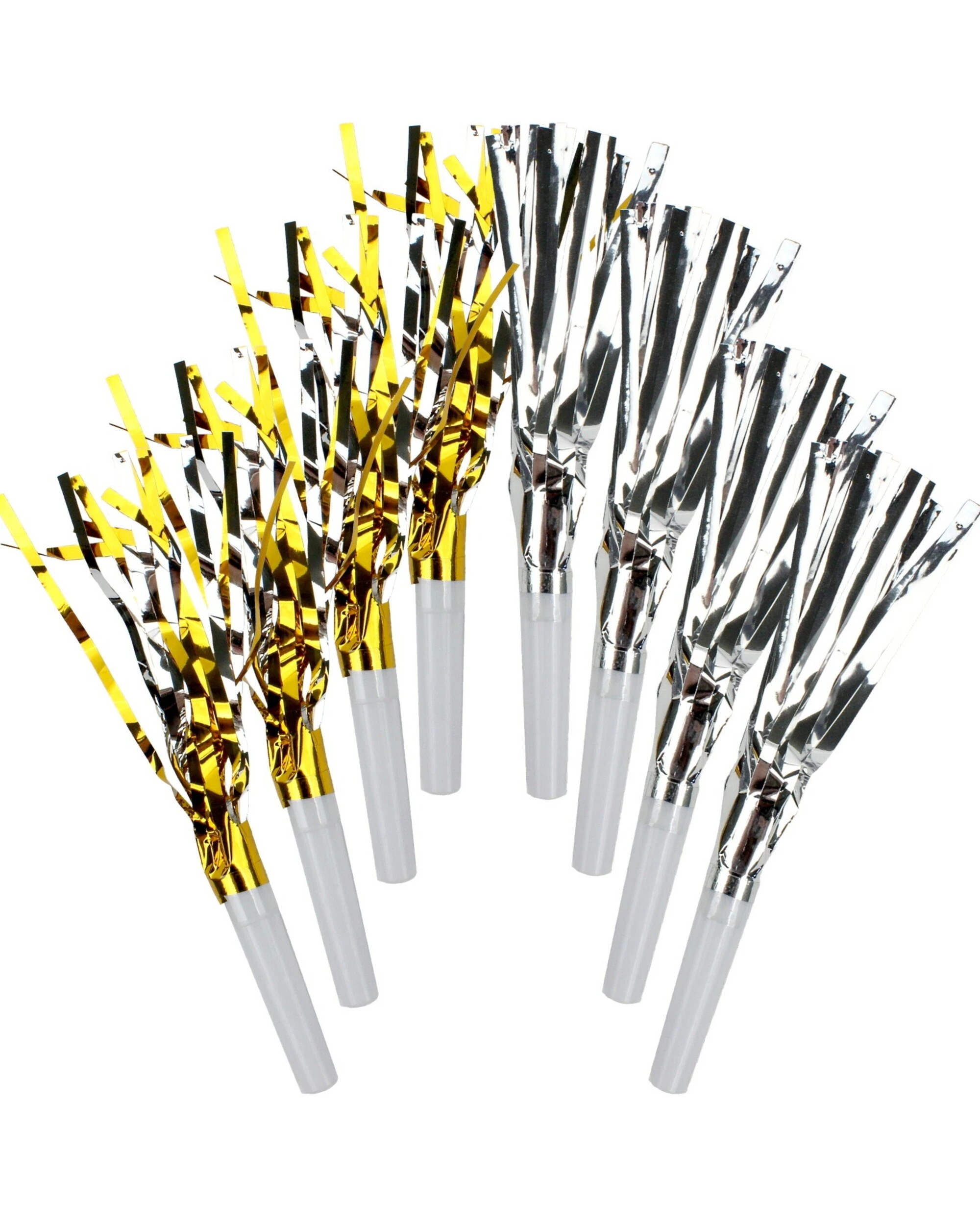 1 Artwrap Gold & Silver Foil Party Blowers Pack of 8, 1 of 1