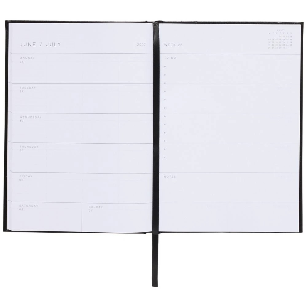 6 Officeworks A5 Week to View 2027 Diary Black, 6 of 7