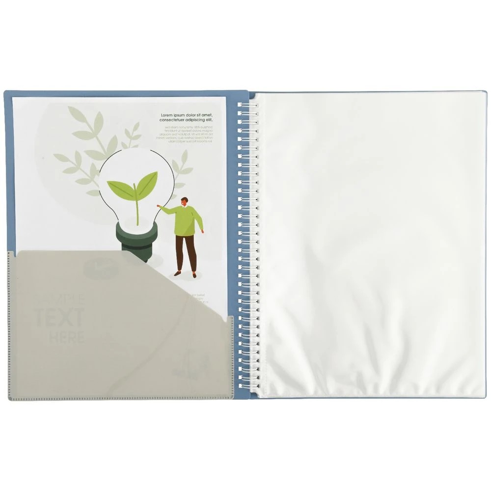 3 Otto A4 Fixed Display Book 20 Pockets Blue, 3 of 4