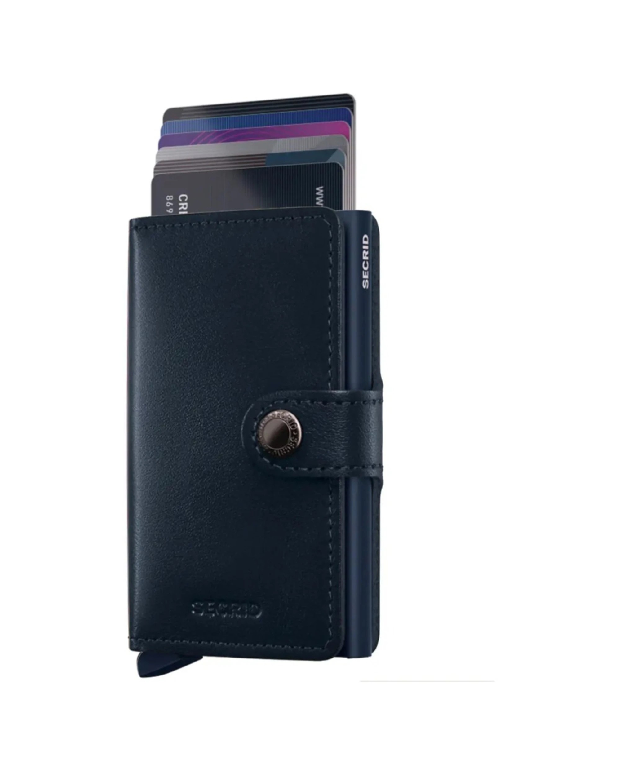 2 Secrid Miniwallet Compact RFID Mens Travel Wallet European Leather Wallet - Blue, 2 of 5