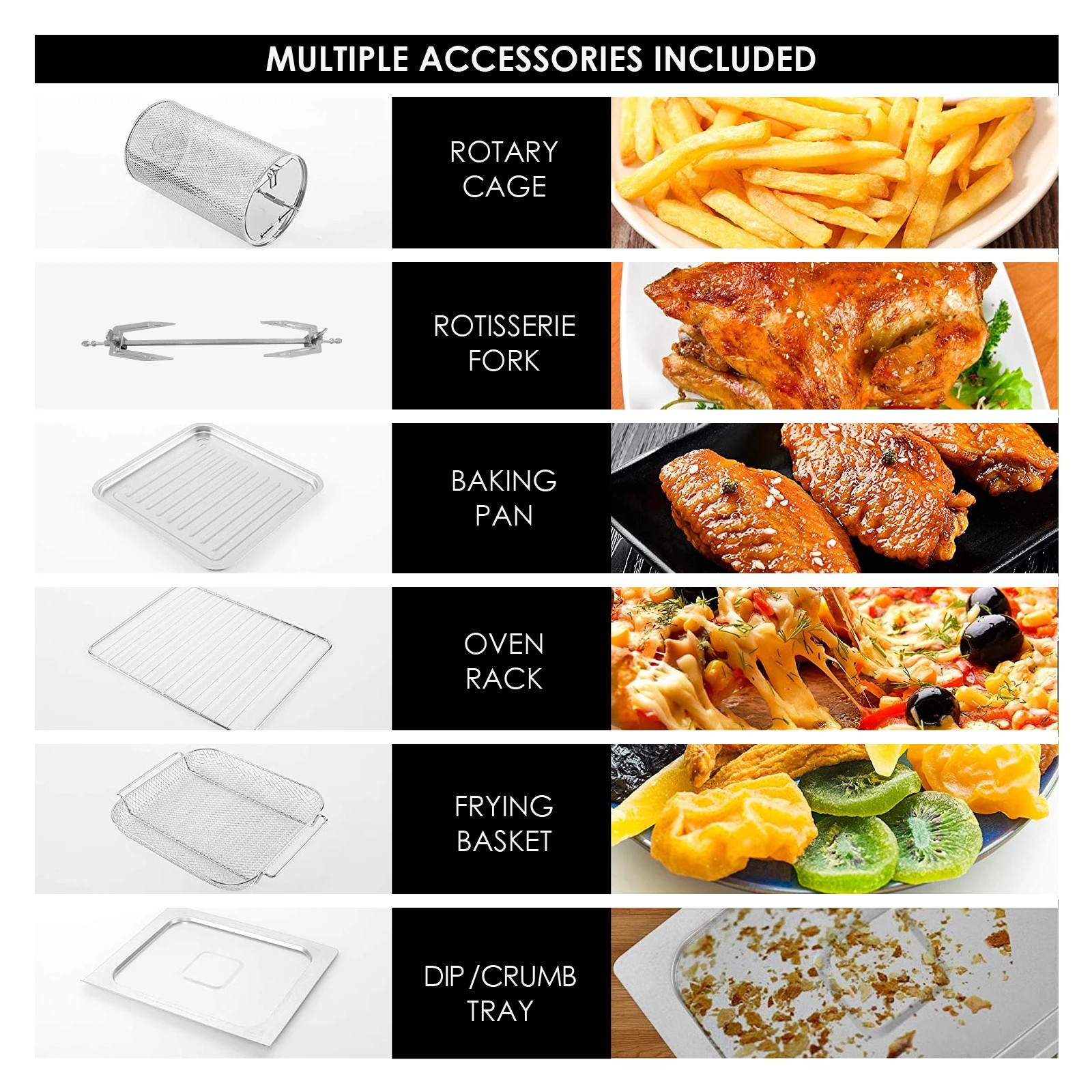 4 TODO 18L Air Fryer Oven Grill 1550W Rotisserie Fan Forced Dehydrator Toaster, 4 of 10