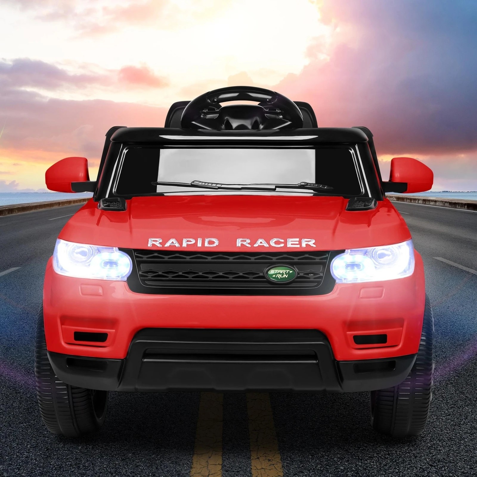 2 Alfordson Kids Ride On Car 12V Eletric Motor Remote Car Toy MP3 LED Light - Red, 2 of 10