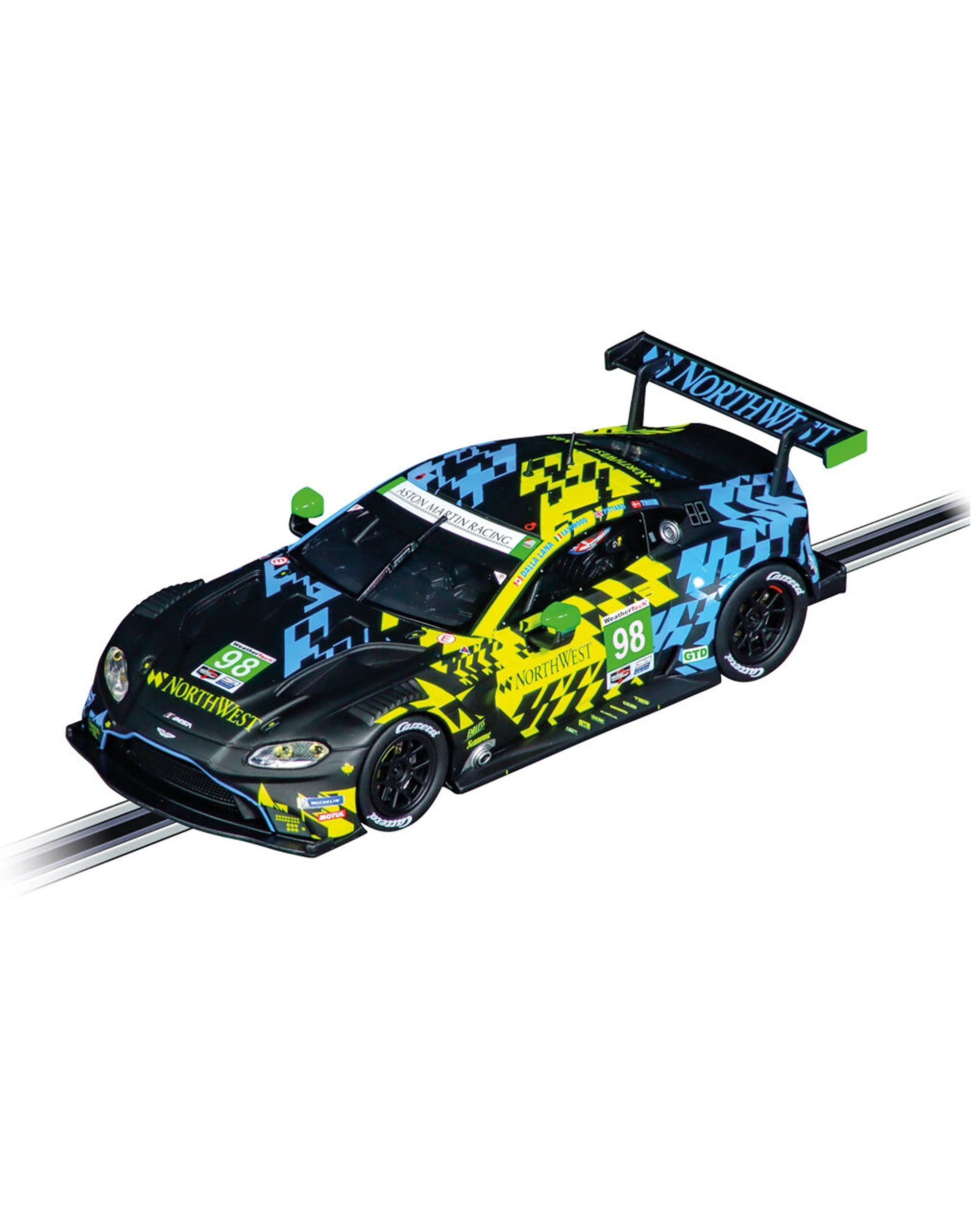 2 Carrera Aston-Martin Vantage GT3 Slot Car 1.32 Scale Lighted Ages 8 Plus - Black, 2 of 3