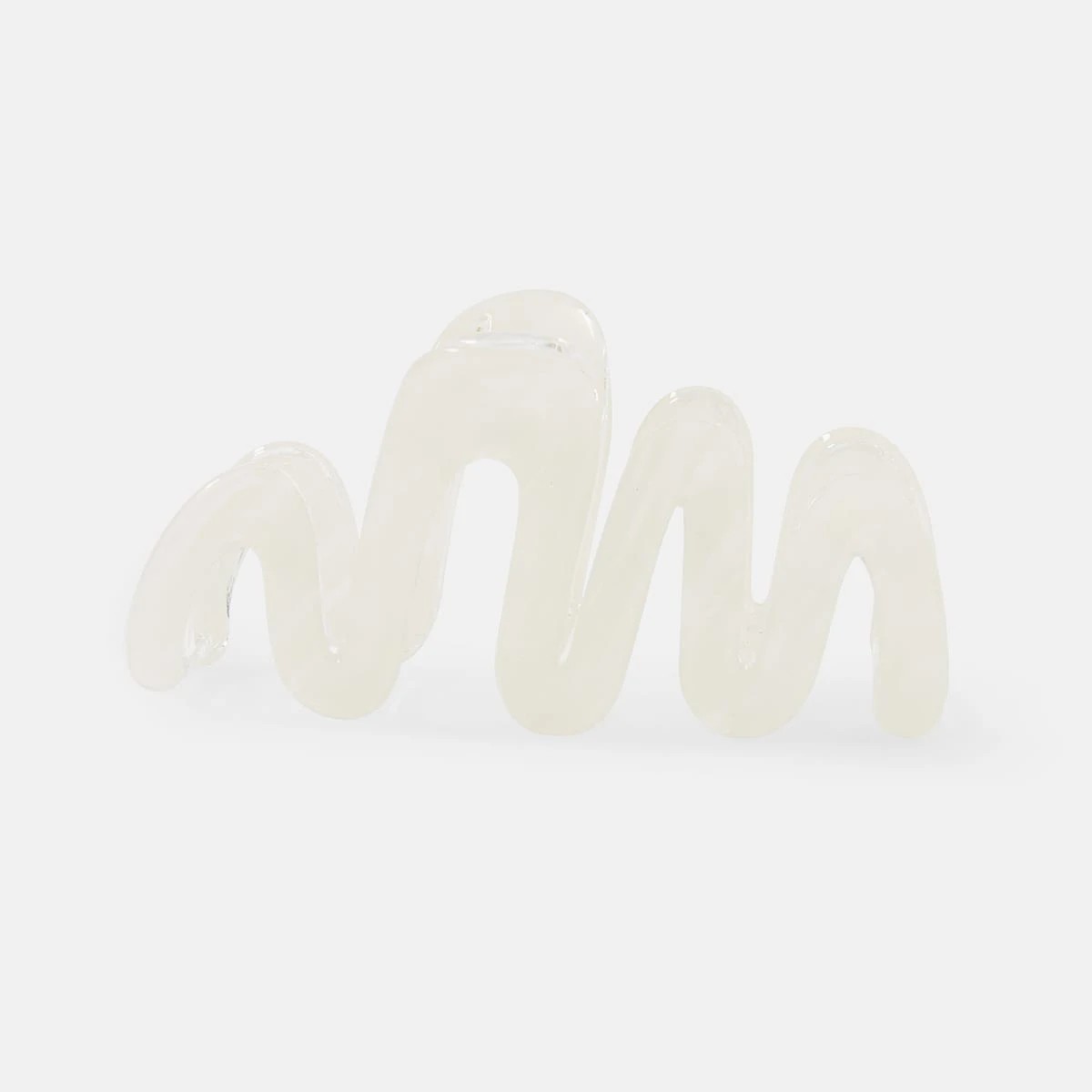 1 White Squiggle Claw Hair Clip, 1 of 4