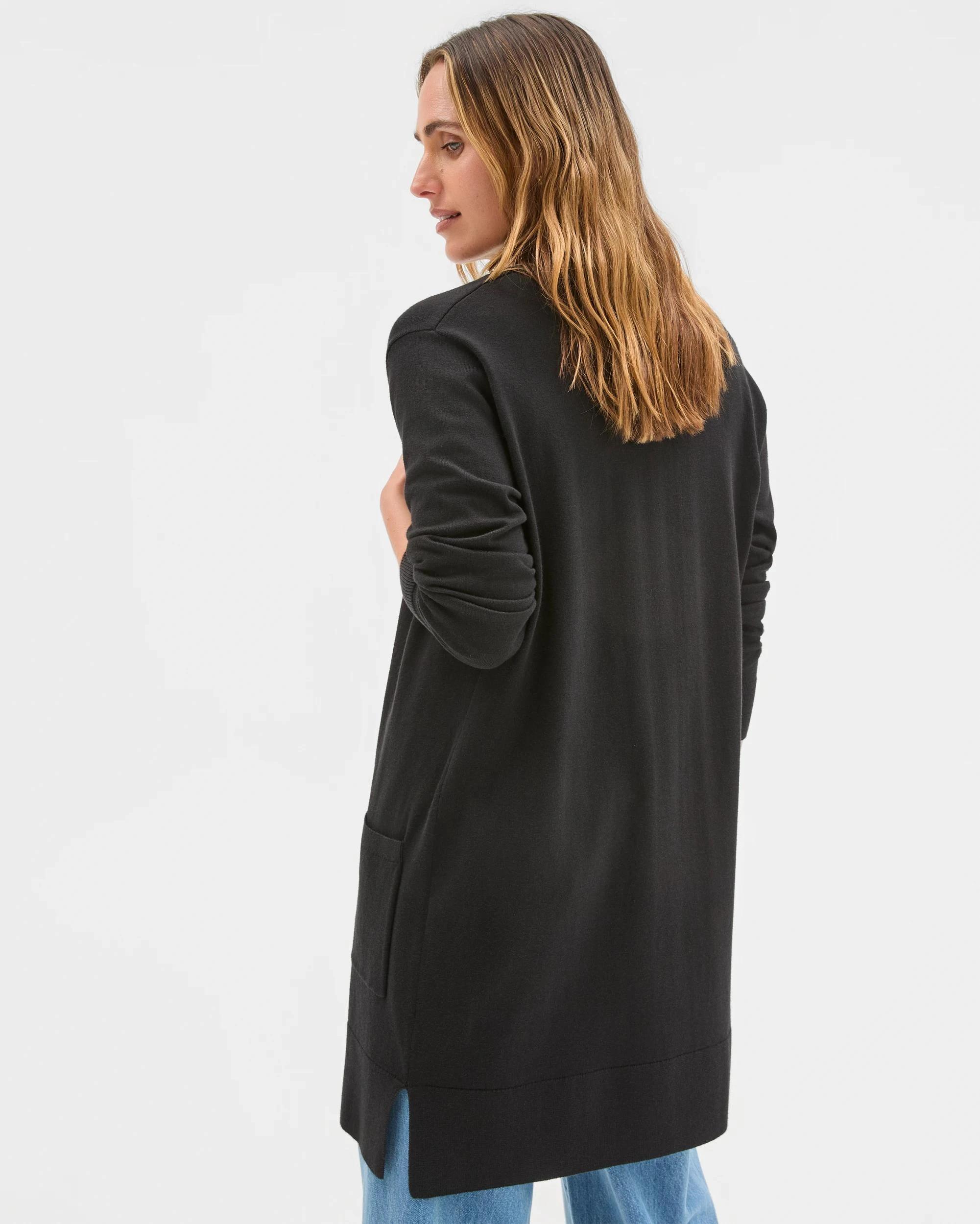 5 Target Woman Edge To Edge Rib Cardigan BLACK, 5 of 5