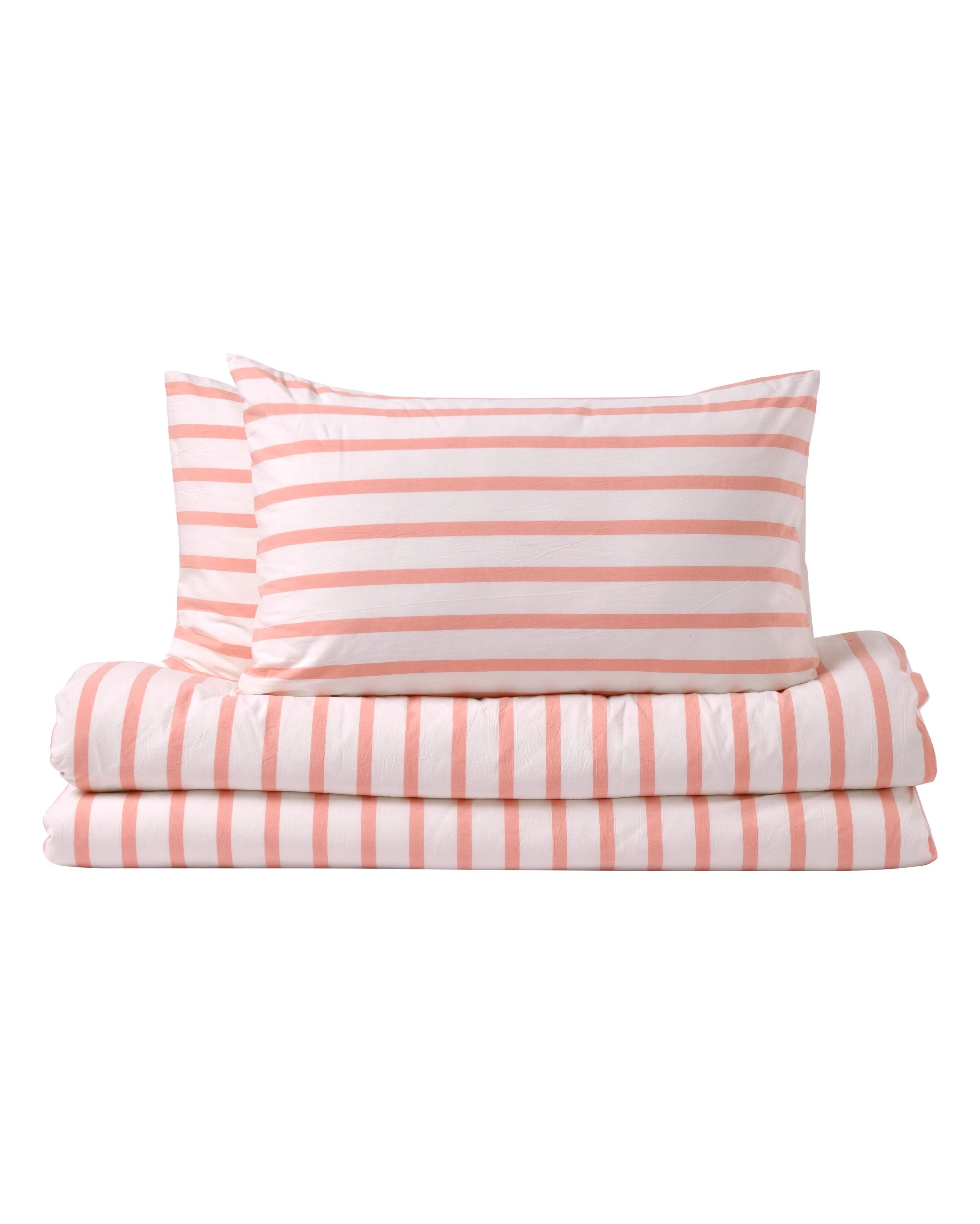 6 Dreamaker Bask Yarn Dyed Washed Cotton Striped Quilt Cover Set - Queen Bed - Coral, 6 of 7
