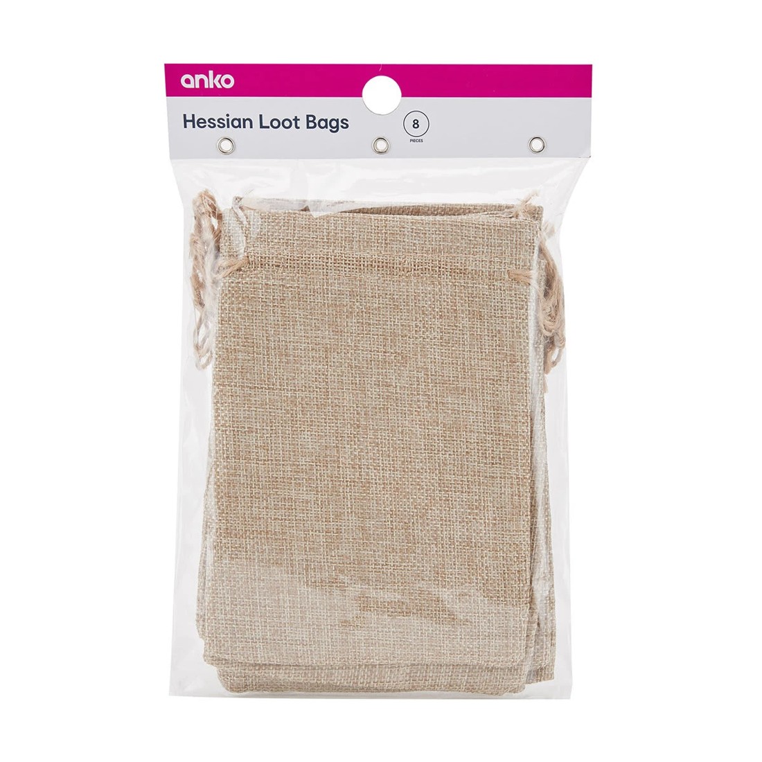 3 8 Pack Hessian Loot Bags, 3 of 3