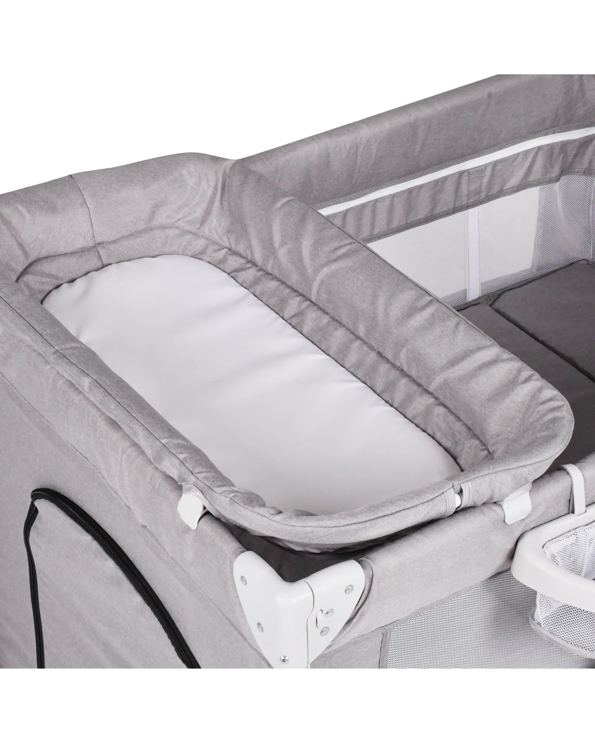 8 Advwin Foldable Baby Portacot with Diaper Changer Bedside Crib with Mattress Bassinet Playard with Musical Bell Hanging, 8 of 10