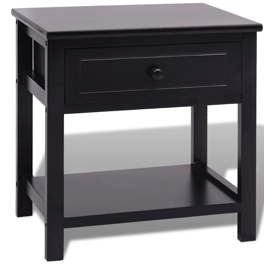 1 vidaXL Bedside cabinet Ample Storage - Black, 1 of 7