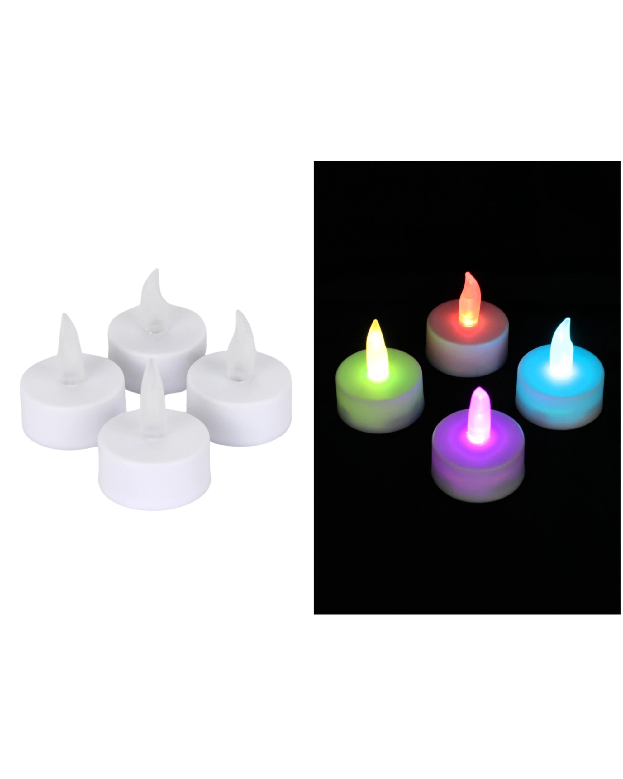 1 Durmaz Colour Changing LED Tealight Candles Pack of 4 - Multi, 1 of 3