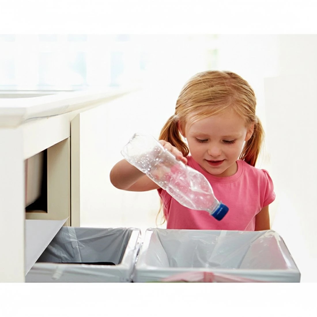 2 Cefito Pull Out Bin Kitchen Double Basket 2X15L - White, 2 of 7