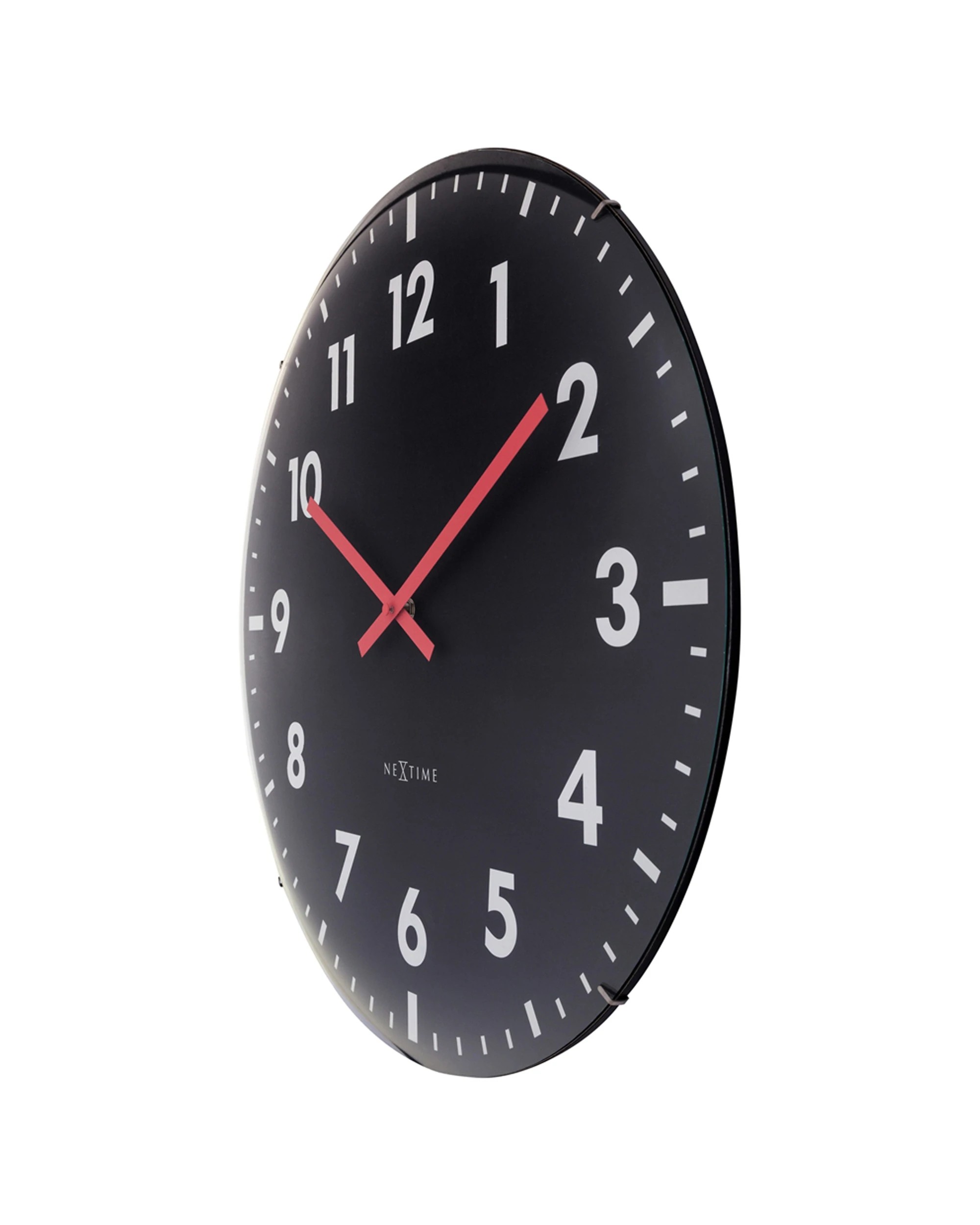 3 NeXtime Duomo Silent Wall Clock Dome Glass Lens Aluminium Hands 50cm - Black, 3 of 5