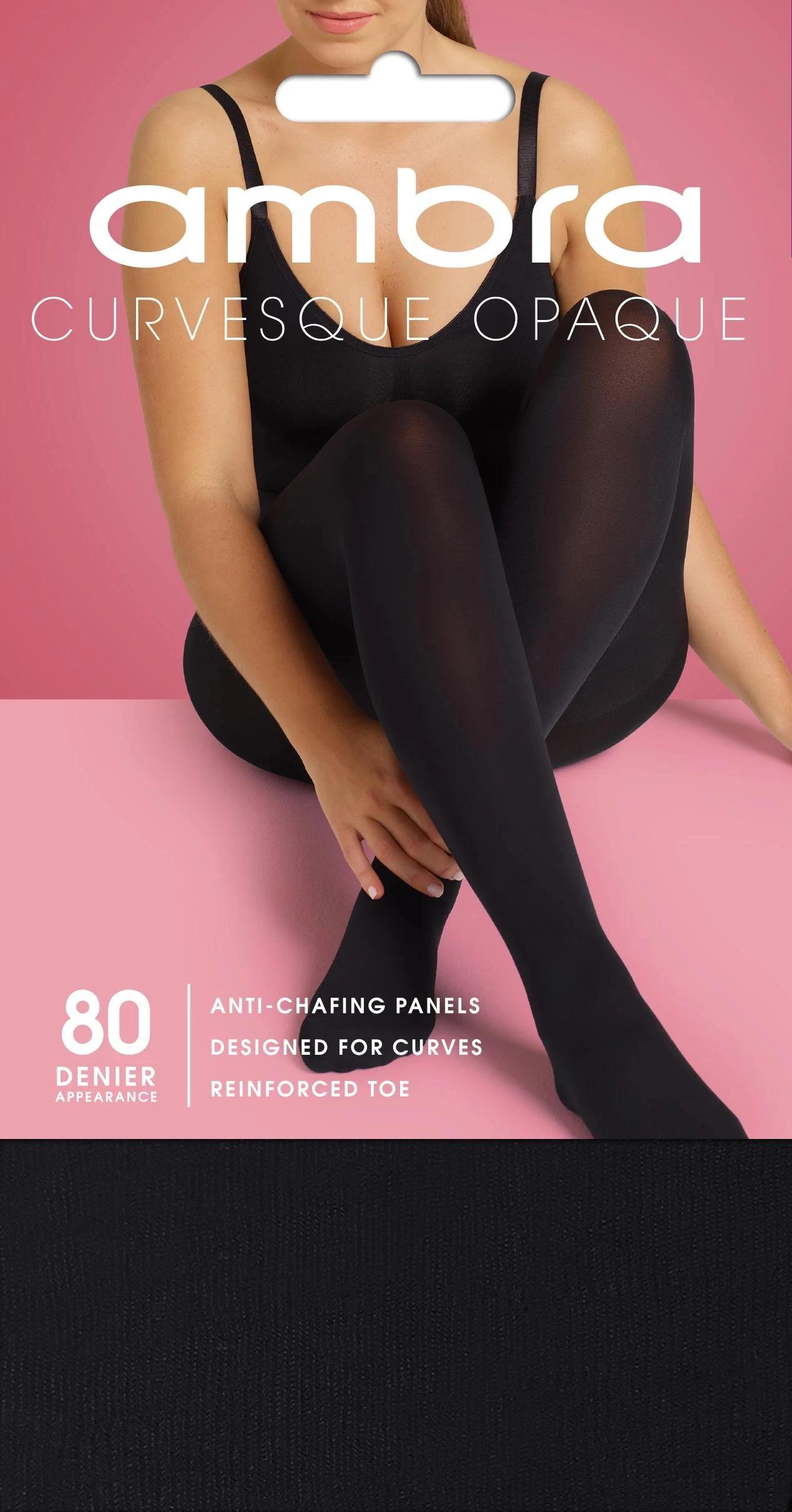 2 Ambra 1 Pack 80 Denier Curvesque Opaque Tights BLACK, 2 of 2