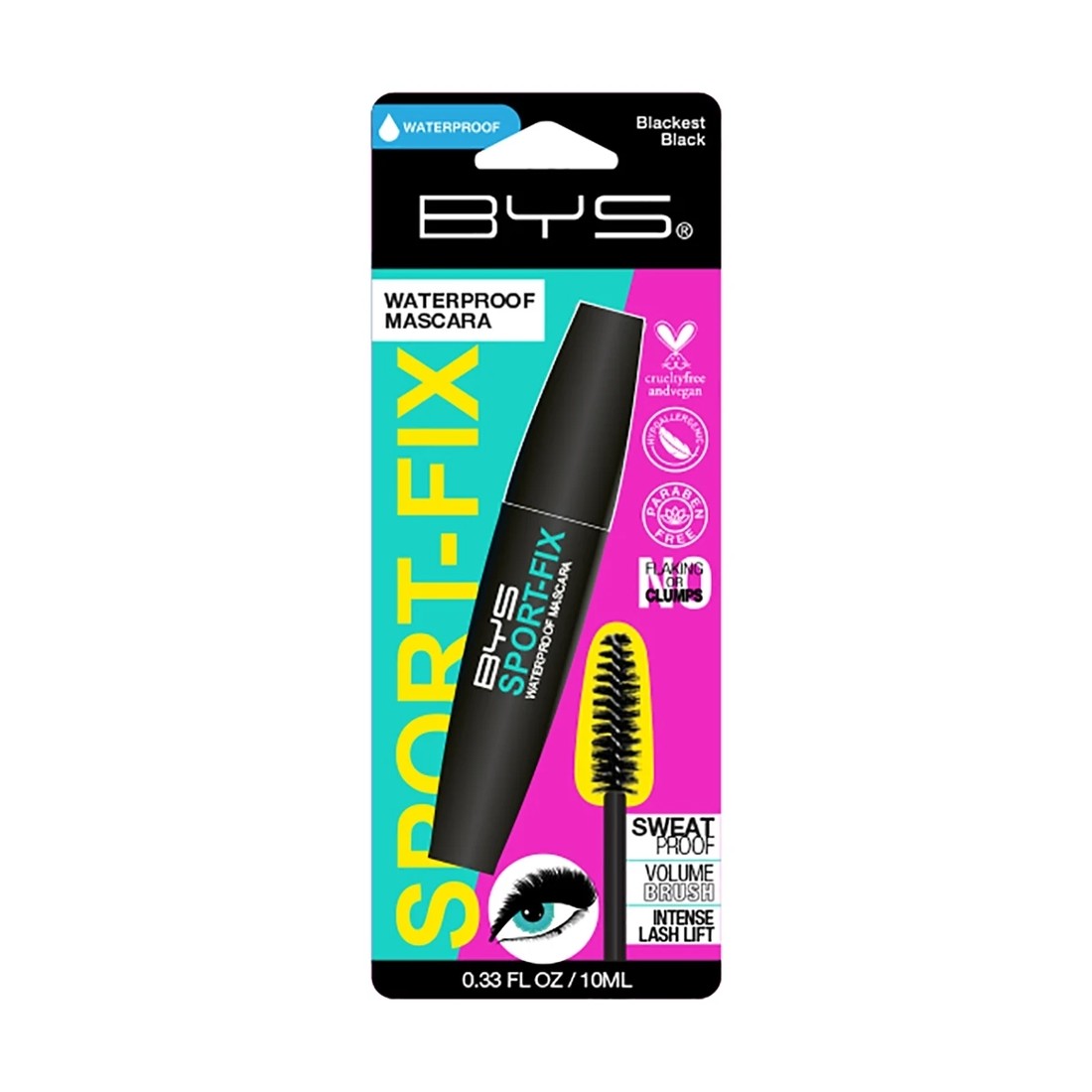 2 BYS Sport-Fix Waterproof Mascara 10ml - Blackest Black, 2 of 3