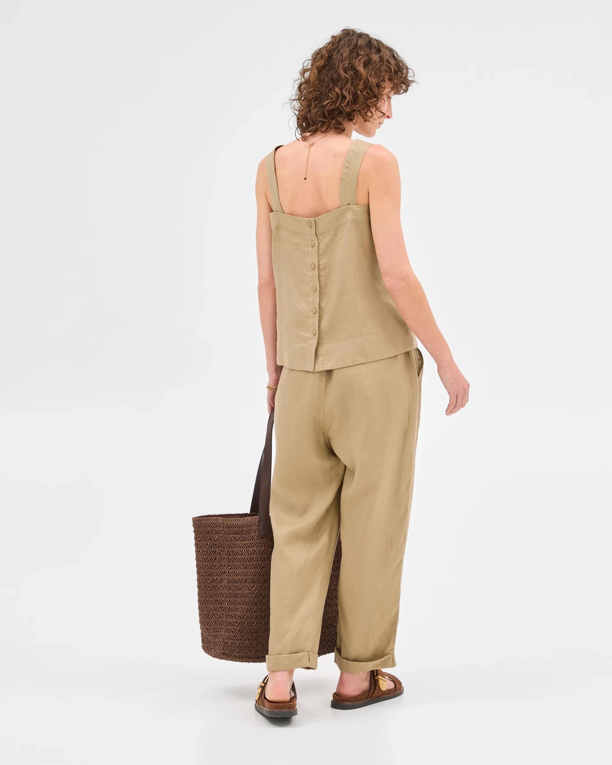 3 Target European Linen Tapered Pants STONE, 3 of 7