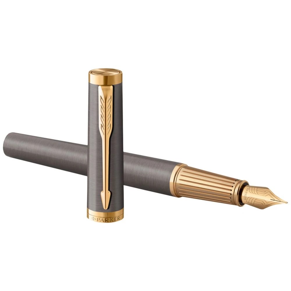 2 Parker Ingenuity Fountain Pen Fine Grey with Gold Trim, 2 of 3