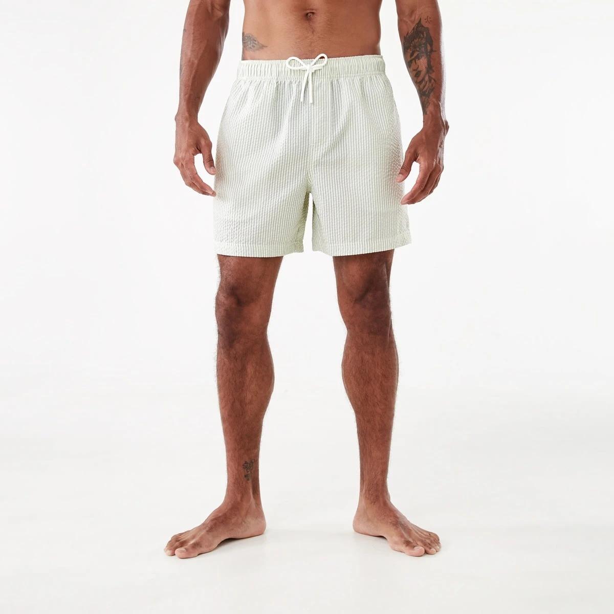 7 Seersucker Boardshorts Grn Strp, 7 of 7