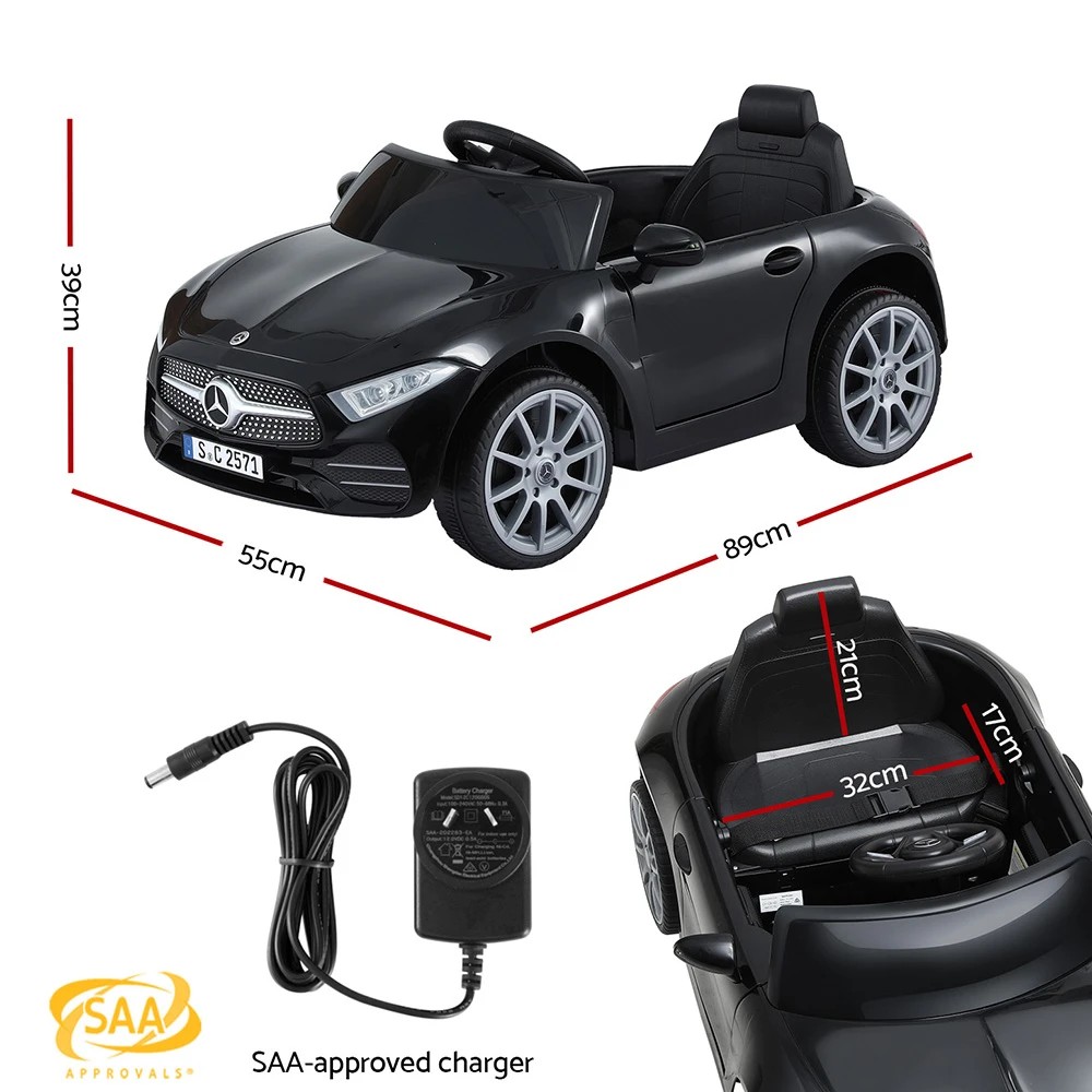 2 Kids Electric Ride On Car Licensed Outdoor Toys Cars Music Remote - Black, 2 of 5
