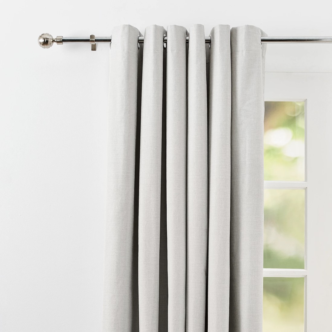 2 Monaco Double Width Eyelet Block Out Curtain - Taupe - 240cm x 213cm, 2 of 5