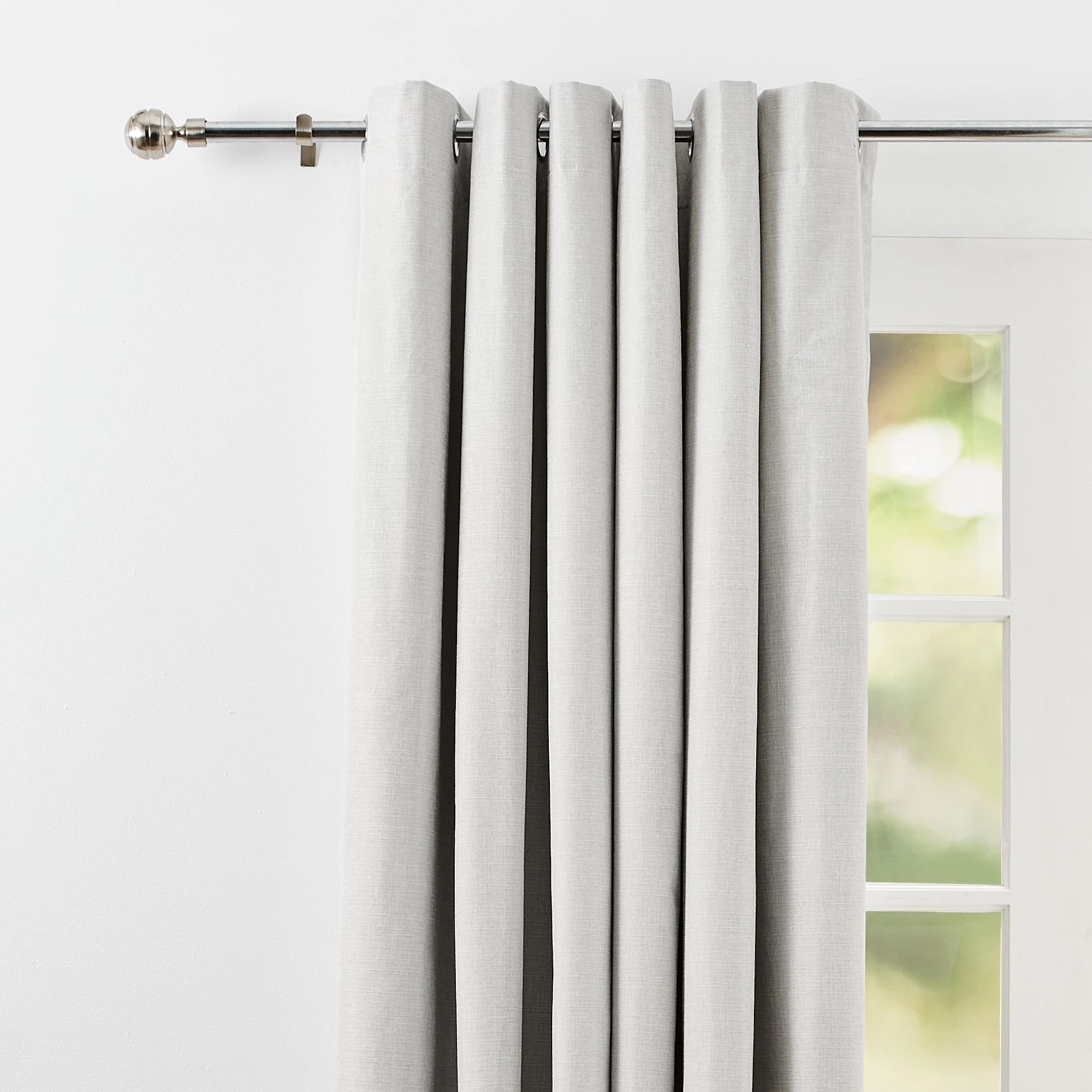 2 Monaco Double Width Eyelet Block Out Curtain - Taupe - 240cm x 213cm, 2 of 5