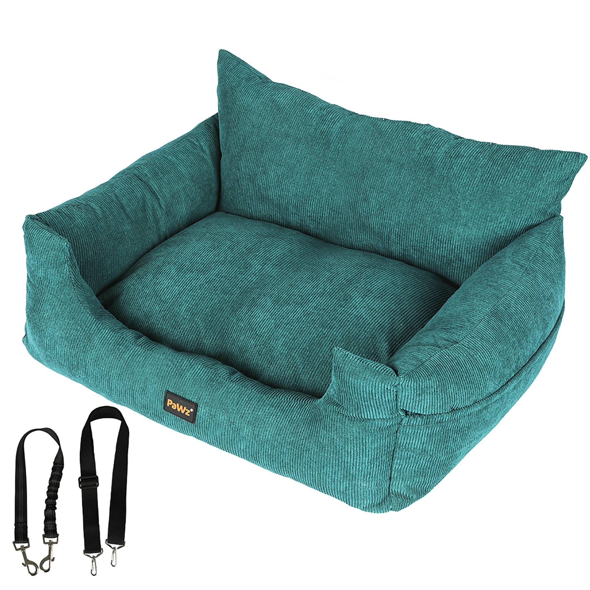 1 Pawz 2-in-1 Pet Car Booster Seat W/ Safety Belt Green (55 X 80cm), 1 of 5