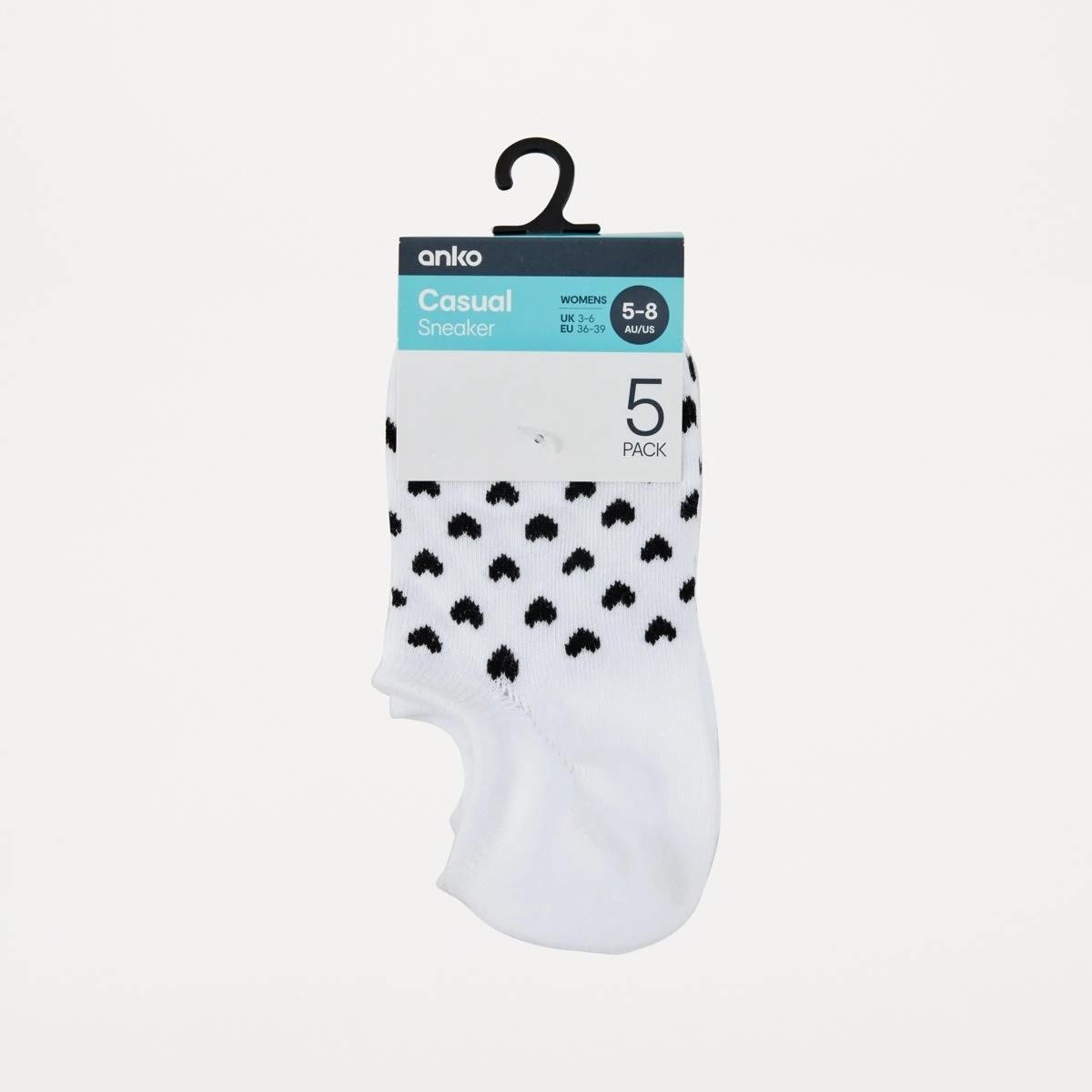 3 5 Pack Jacquard Sneaker Socks WHITE, 3 of 3