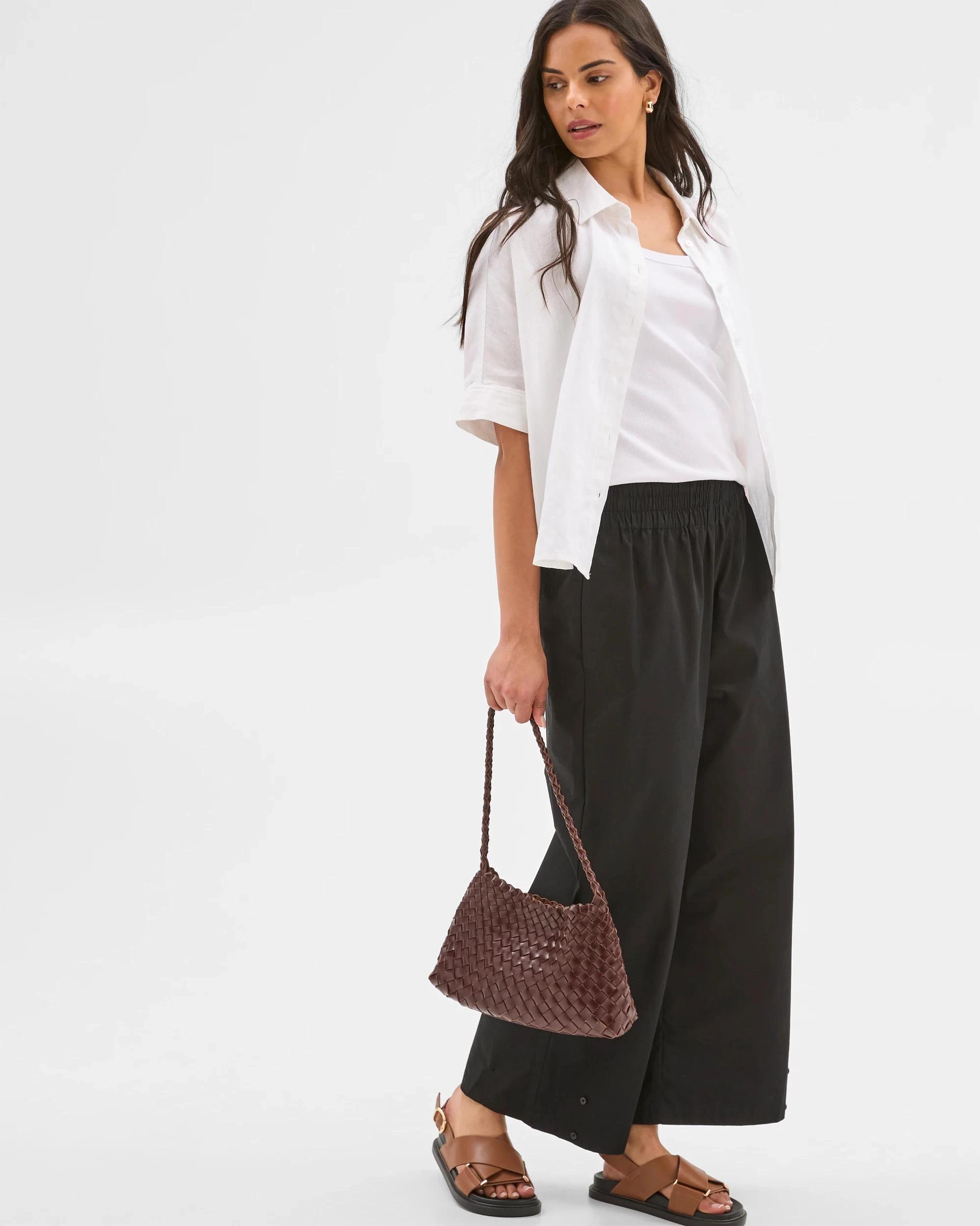 1 Target Button Hem Pants BLACK, 1 of 6