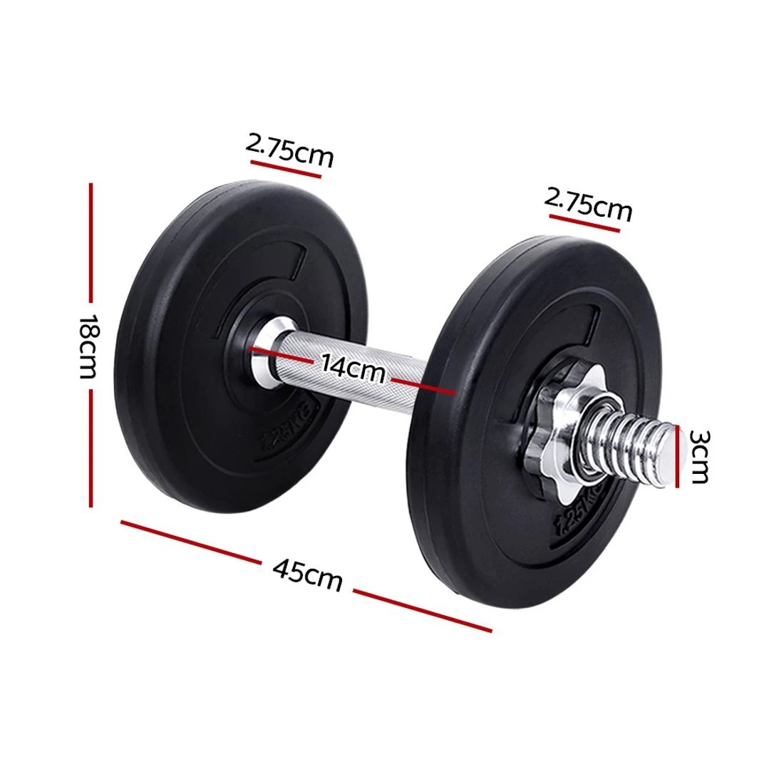 2 Everfit 10kg Dumbbell Set - Black, 2 of 6