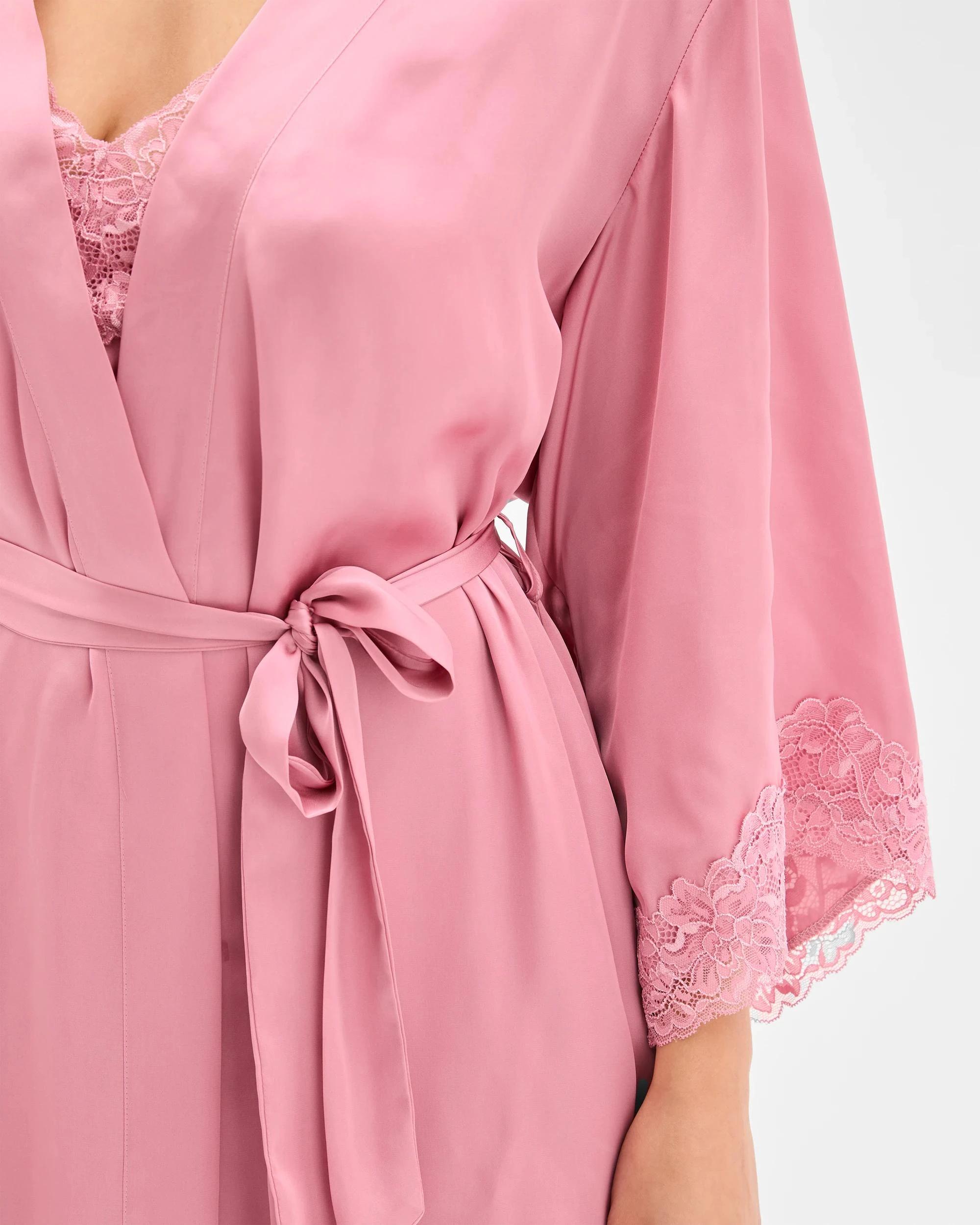 4 Target Woman Satin Short Sleep Robe PINK, 4 of 6