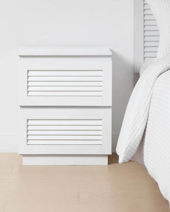 Charlie 2 Drawer Bedside Table - White
