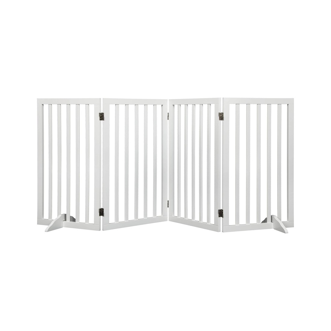 1 Pawz 4 Panels Wooden Pet Gate Xl White, 1 of 3