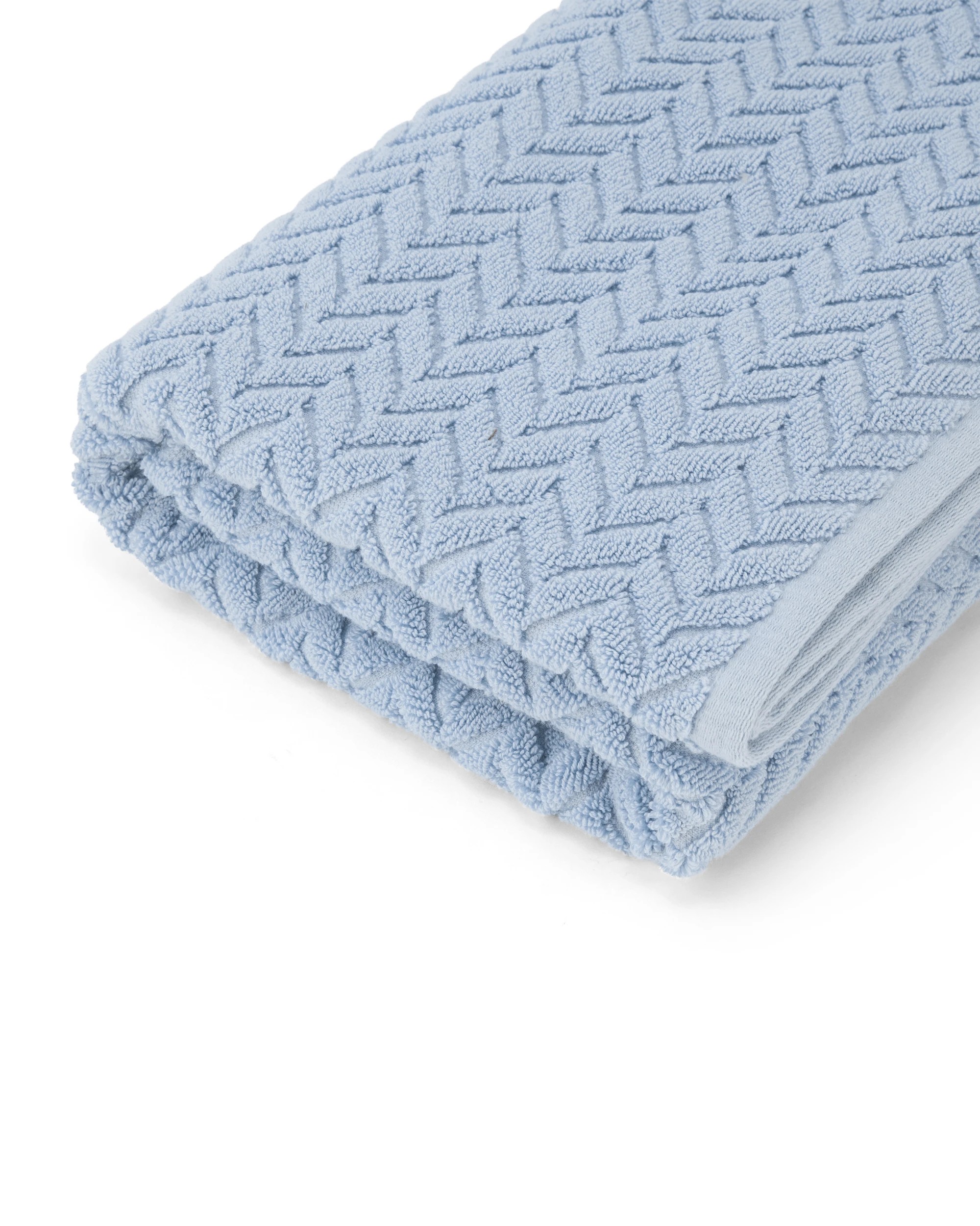 4 Chevron Cotton Bath Towel - Blue, 4 of 6