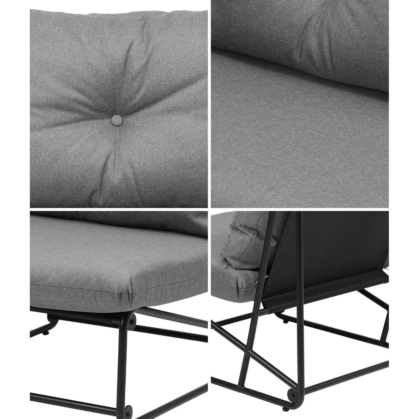 5 Livsip Outdoor Sofa Set 6 PCS Lounge Setting Table Chairs - Grey, 5 of 9