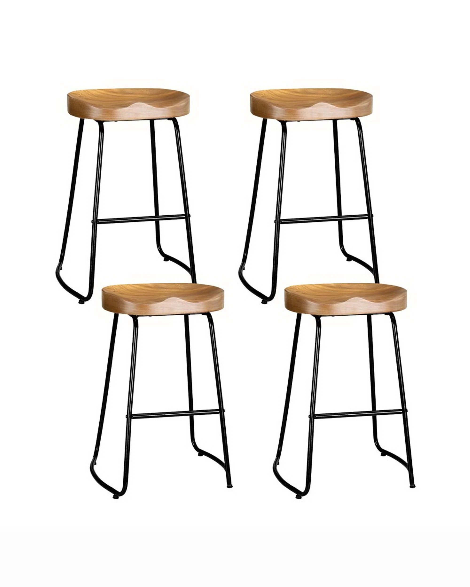 1 Artiss 4x Bar Stools Tractor Seat 65cm Wooden
 - Brown, 1 of 3