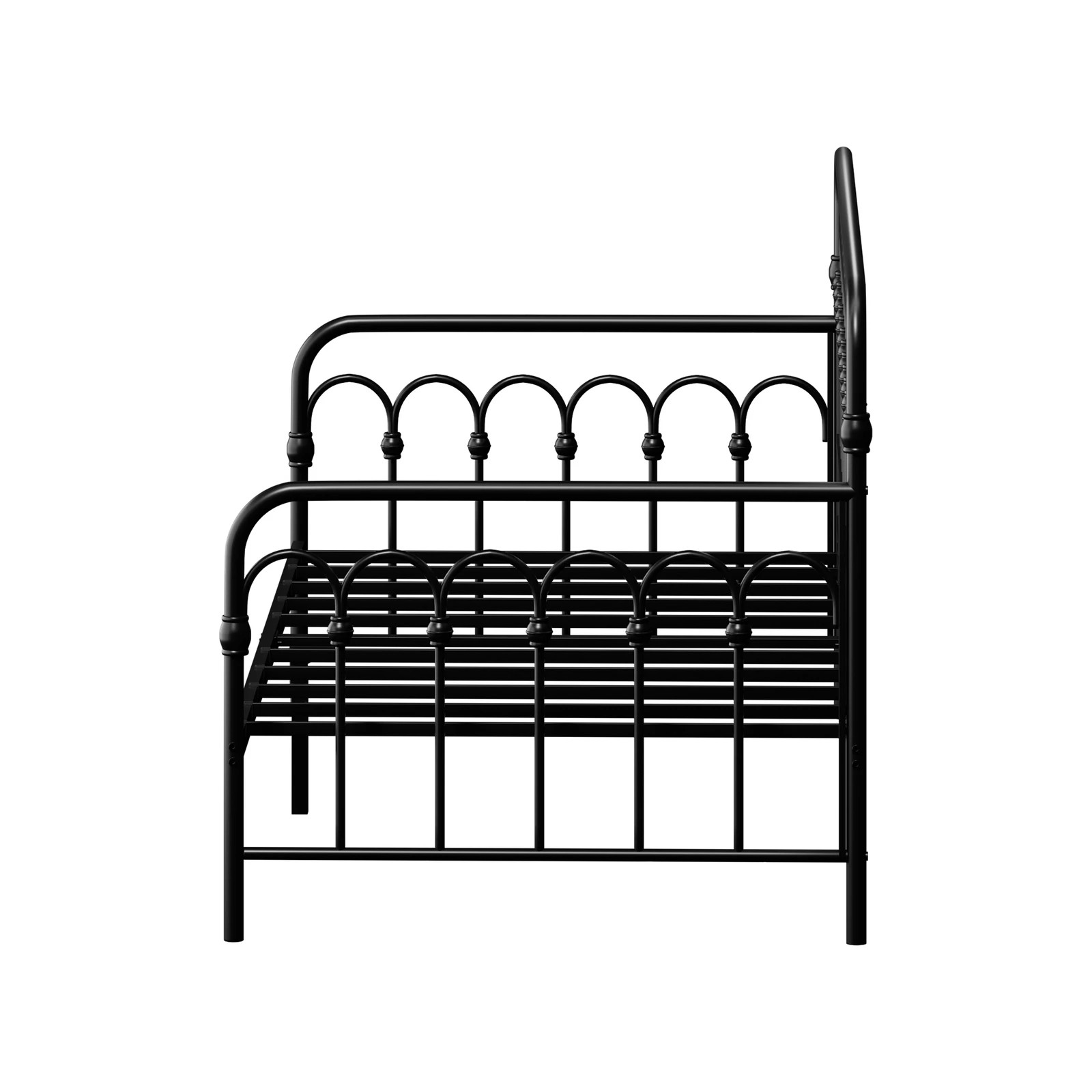 8 Oikiture Metal Daybed Frame Single Size Sofa Bed Steel Slat Support
 - Black, 8 of 9
