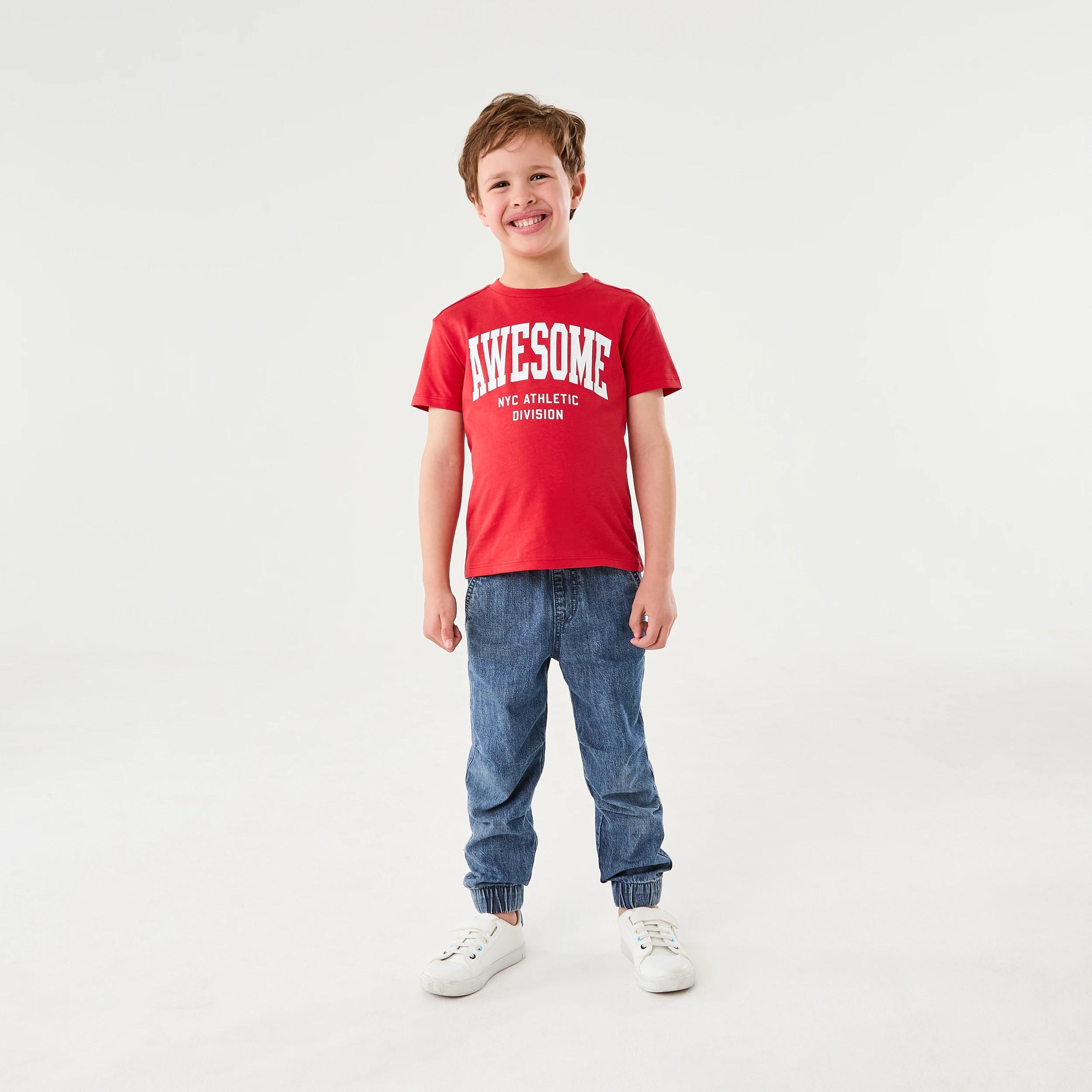 5 Chest Print T-shirt AWESOME VARISTY RED, 5 of 6
