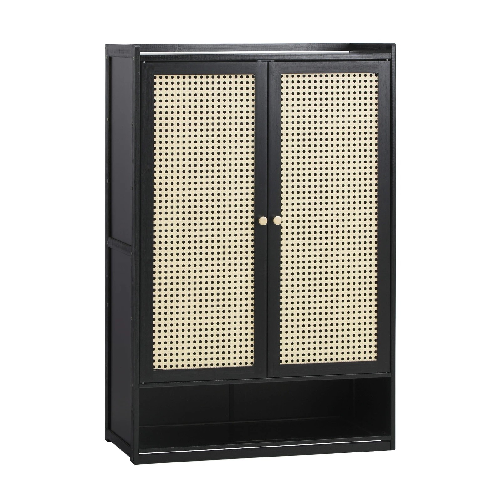 7 Oikiture Shoe Storage Cabinet Shoes Rack Organiser Shelf 2 Doors Rattan
 - Black, 7 of 10