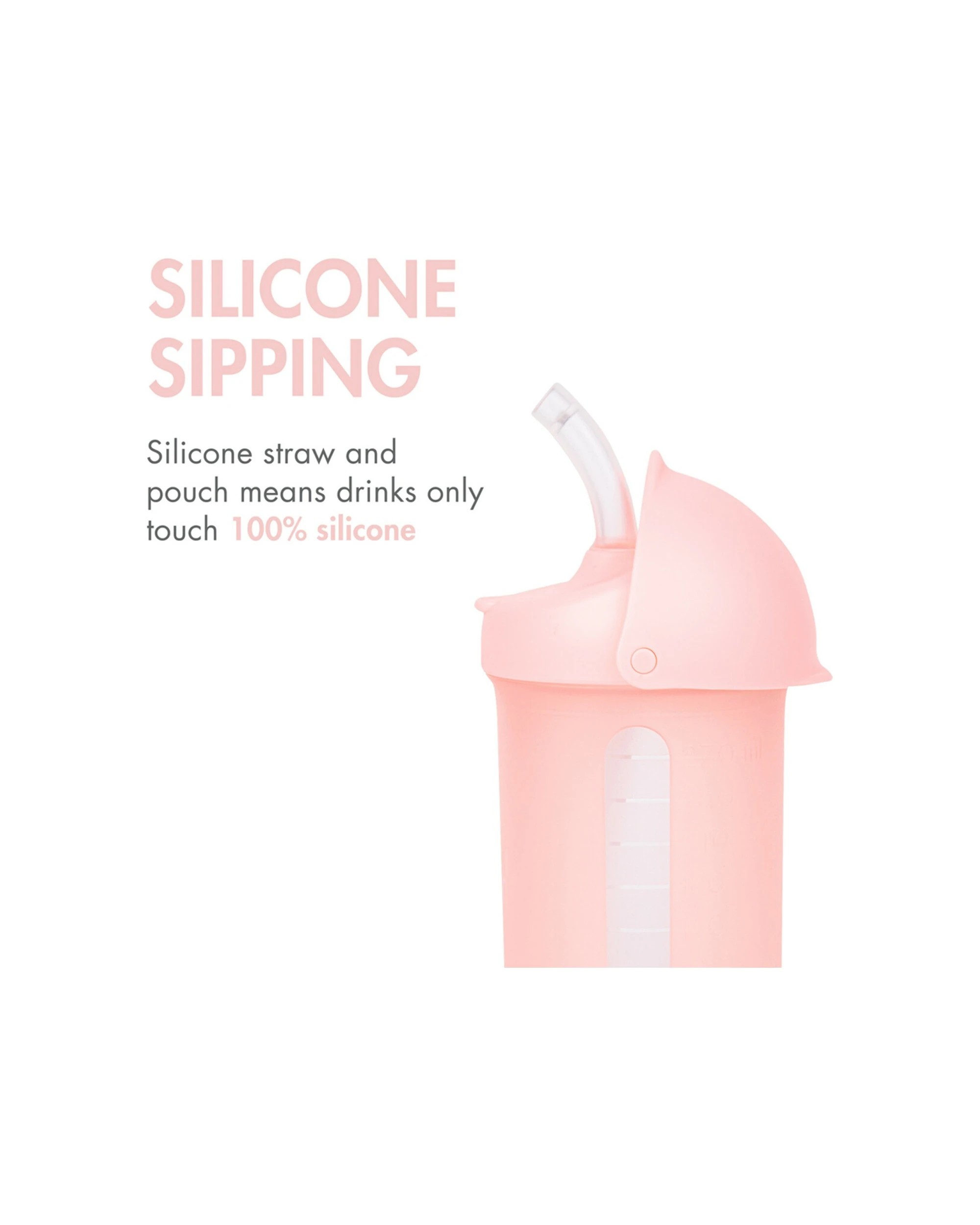 3 Boon Swig Water Sippy Bottle With Silicone Straw Blush 270ml - Pink, 3 of 4