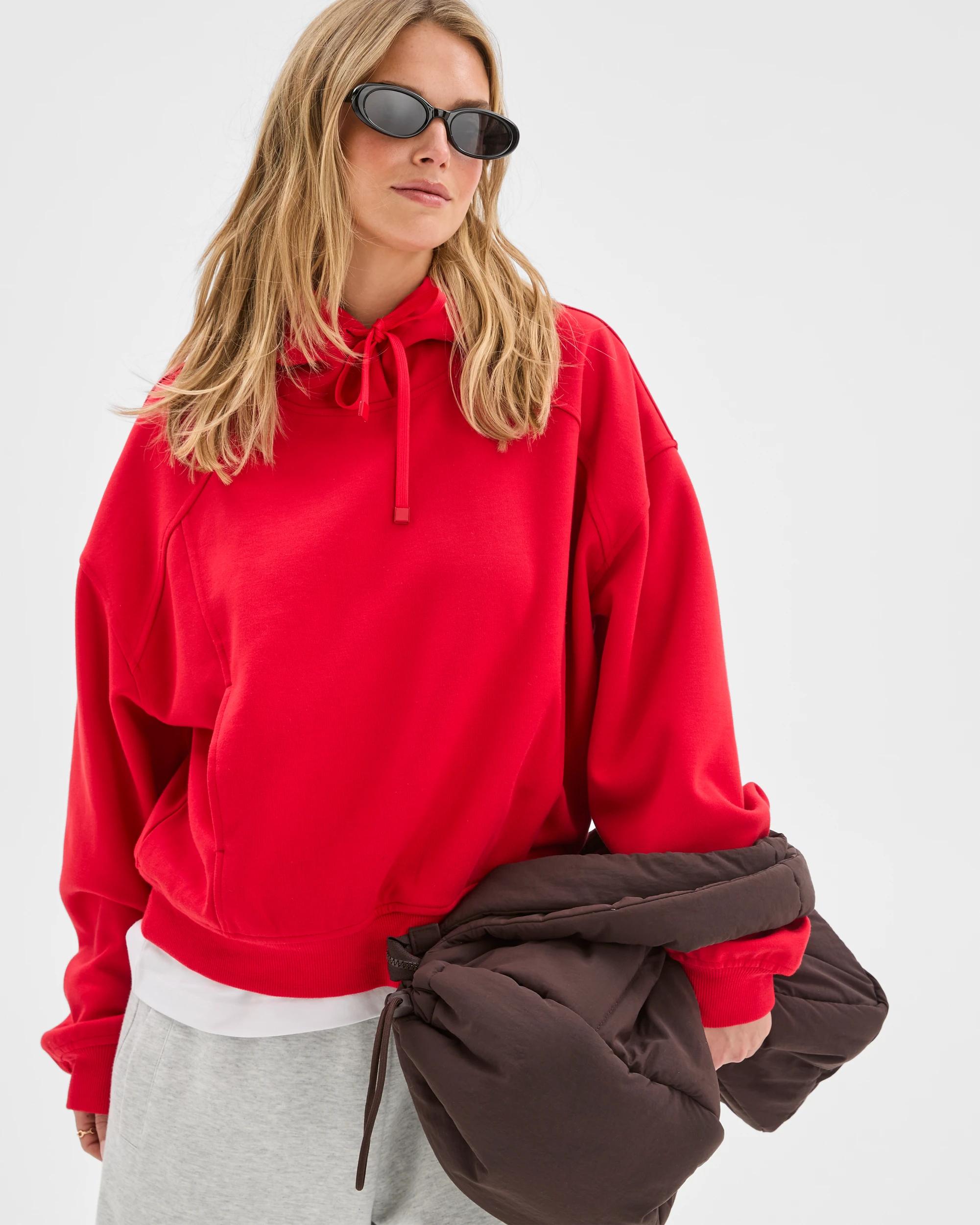 1 Lily Loves Panelled Hoodie FLAME, 1 of 7