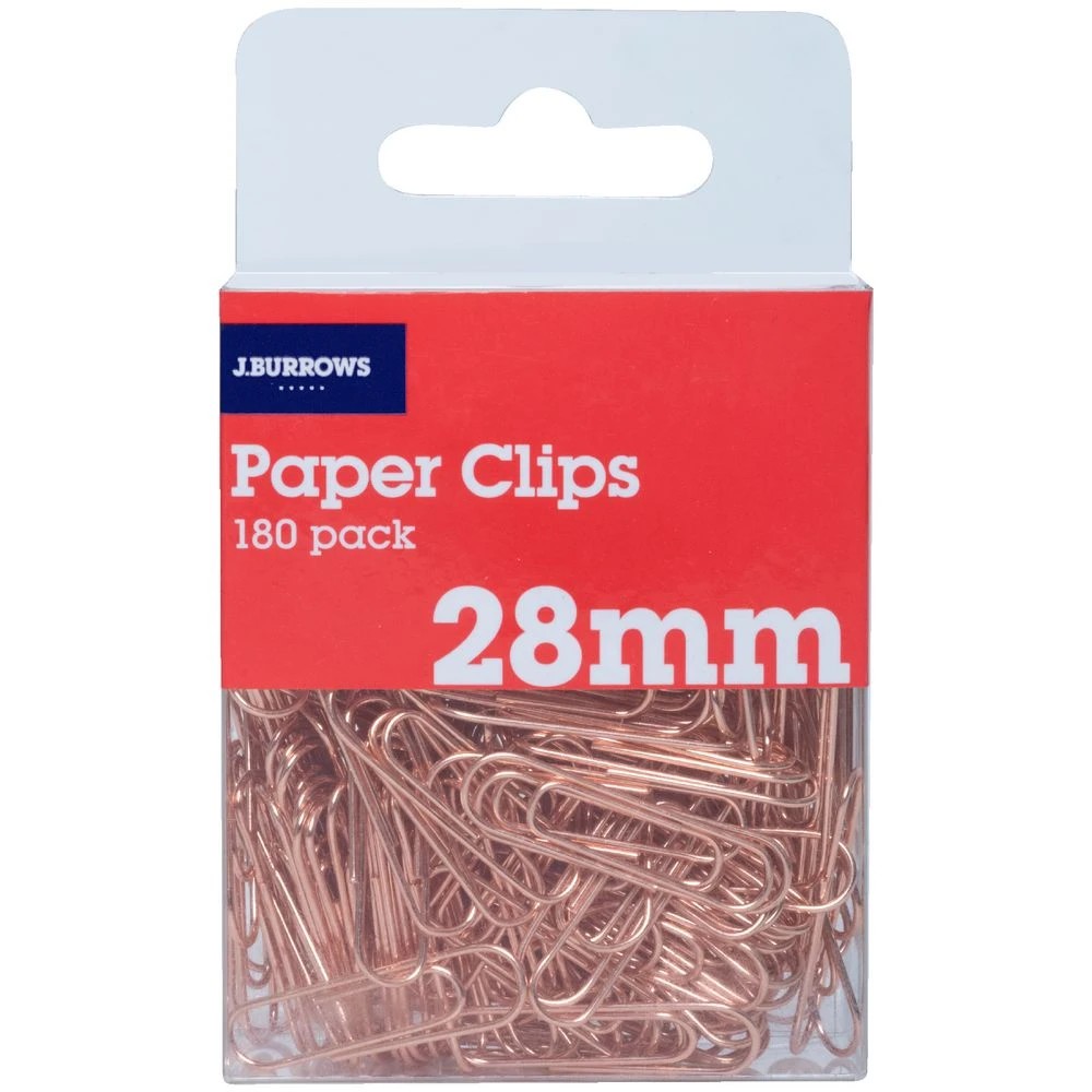 2 J.Burrows 28mm Paper Clips 180 Pack Rose Gold, 2 of 3