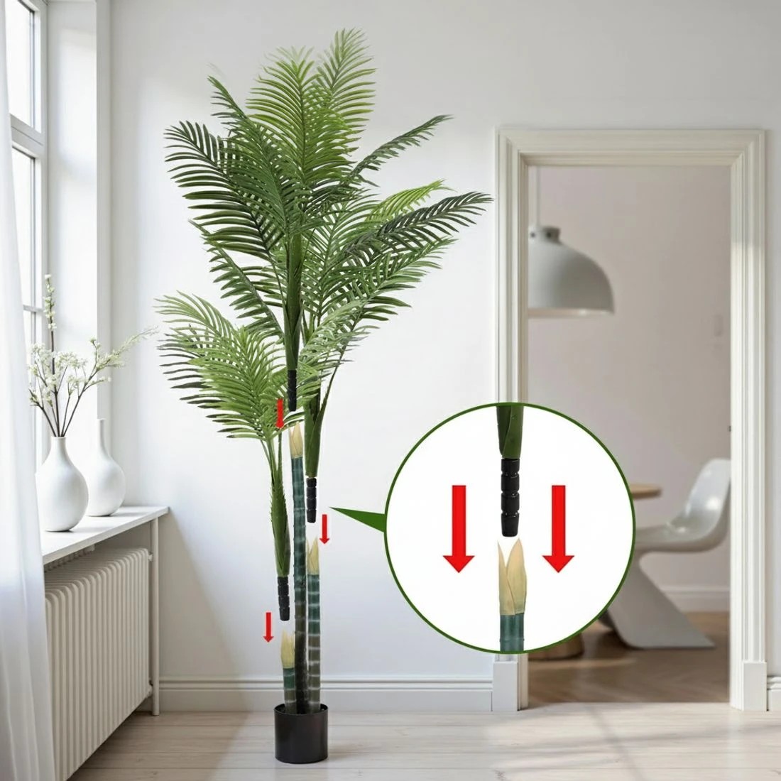 6 Artiss 180cm Artificial Palm Tree Faux Trees Indoor Decor Artificial Plants Lifelike - Green, 6 of 9