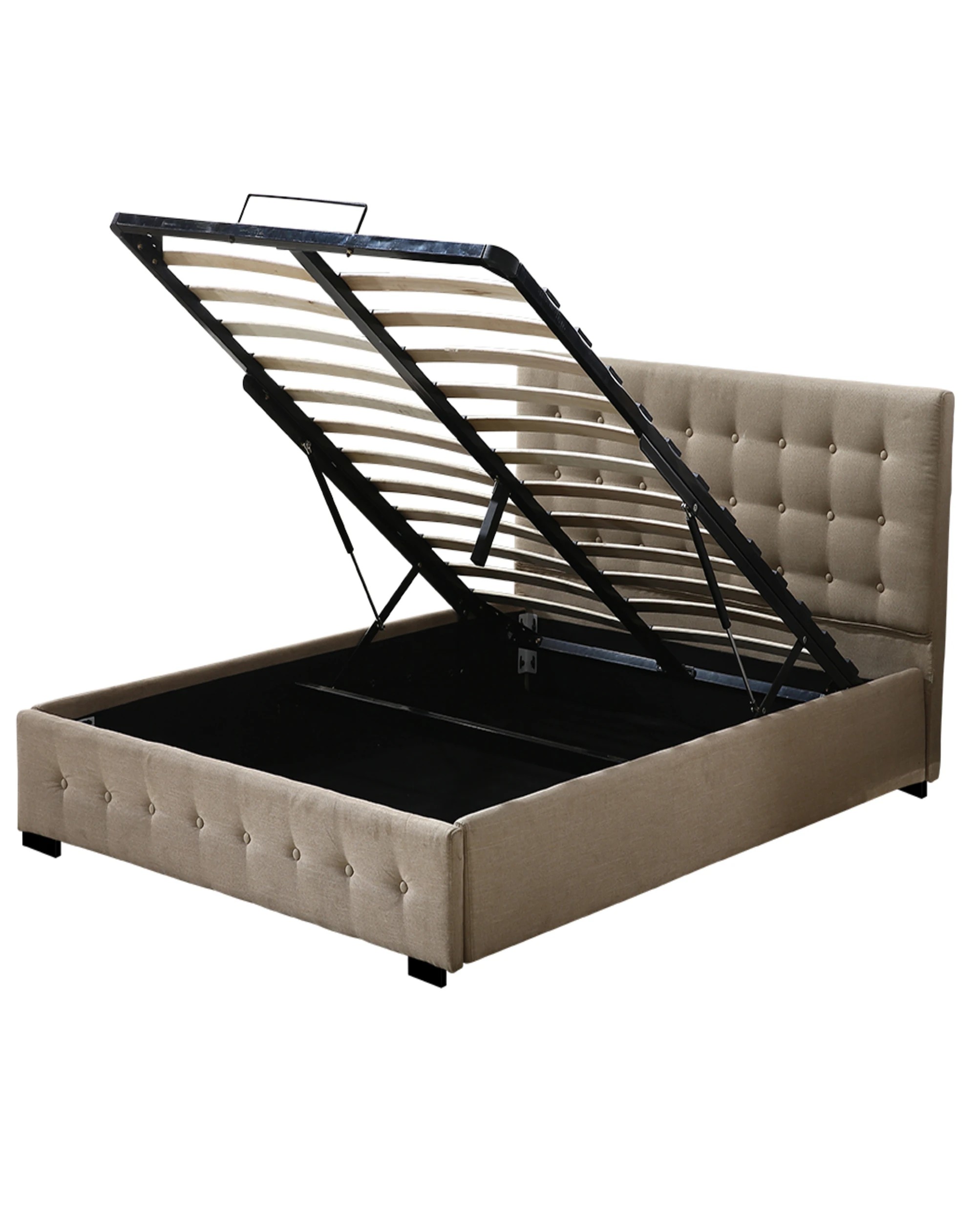 3 Levede Fabric Double Bed Frame - Beige, 3 of 7