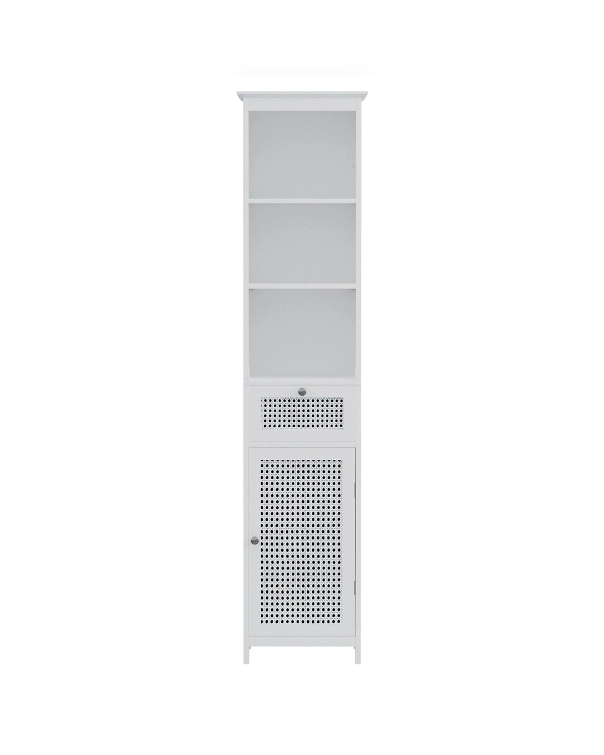 3 Artiss Bathroom Cabinet Storage 161cm  Rattan - White, 3 of 8