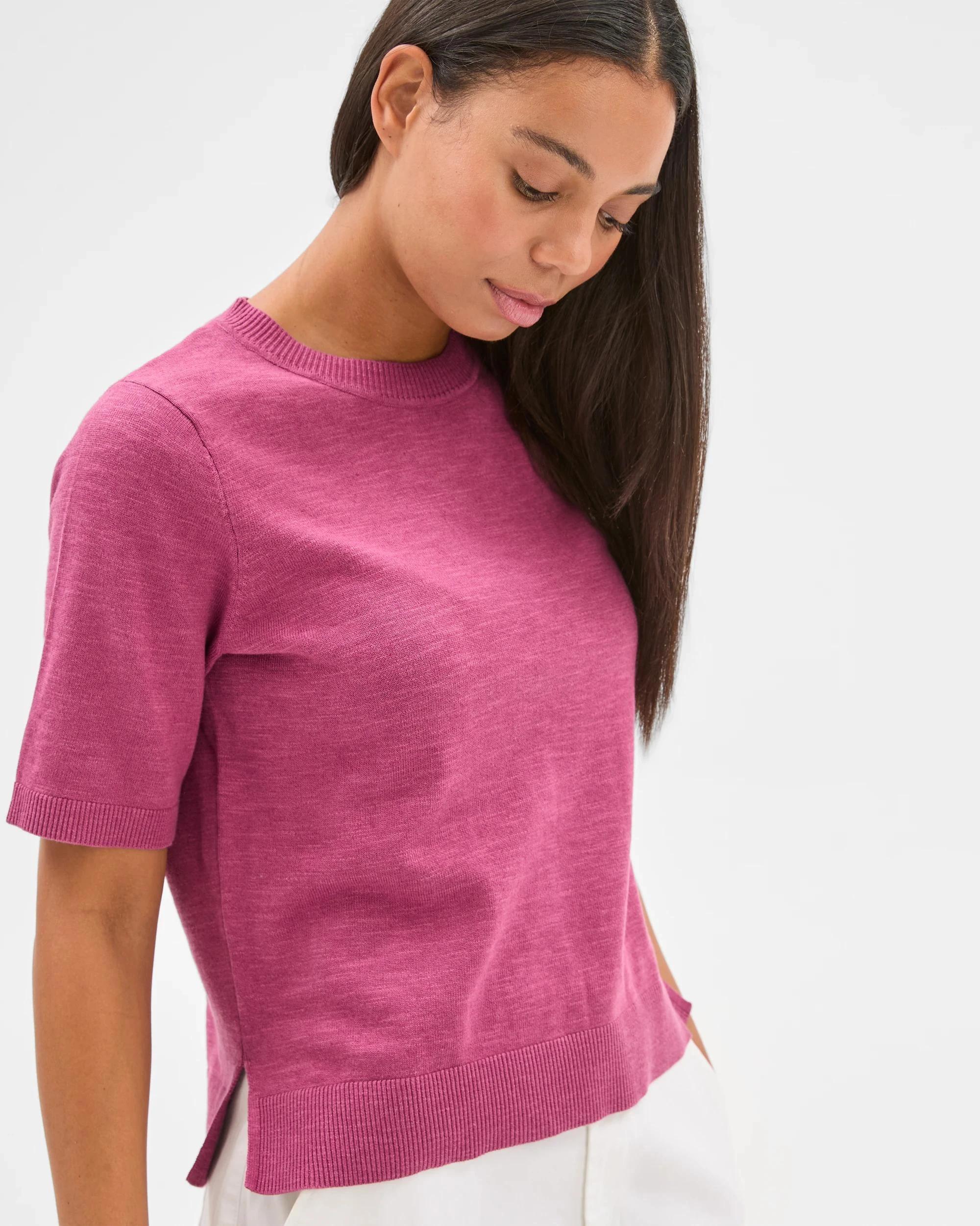 6 Target Australian Cotton/Linen Blend Knitted T-Shirt DAMSON, 6 of 7