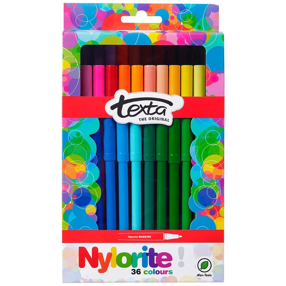 1 Texta Nylorite Coloured Markers Assorted 36 Pack, 1 of 3