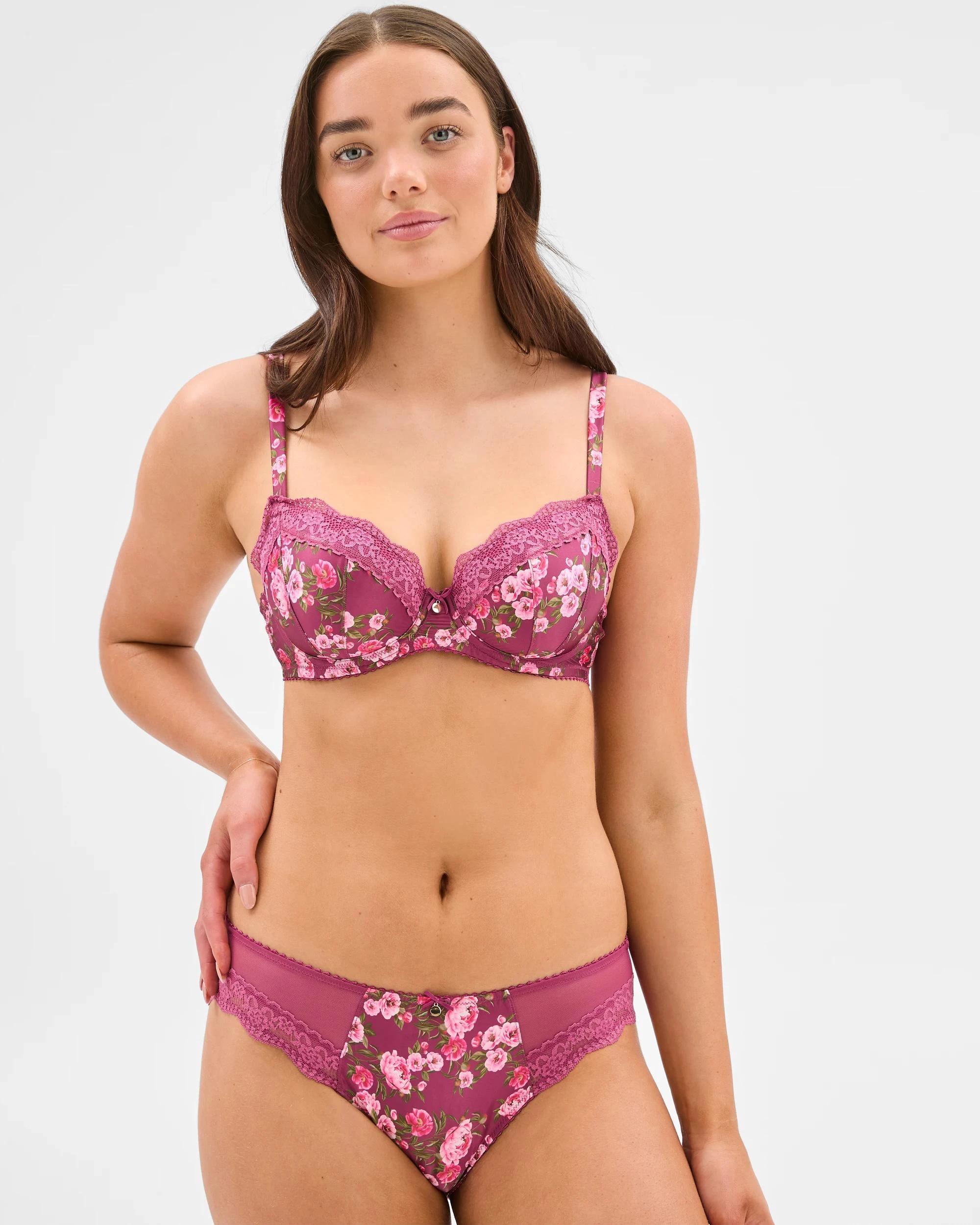 1 Target Wren Bikini Briefs PEONY WINE FLORAL, 1 of 5