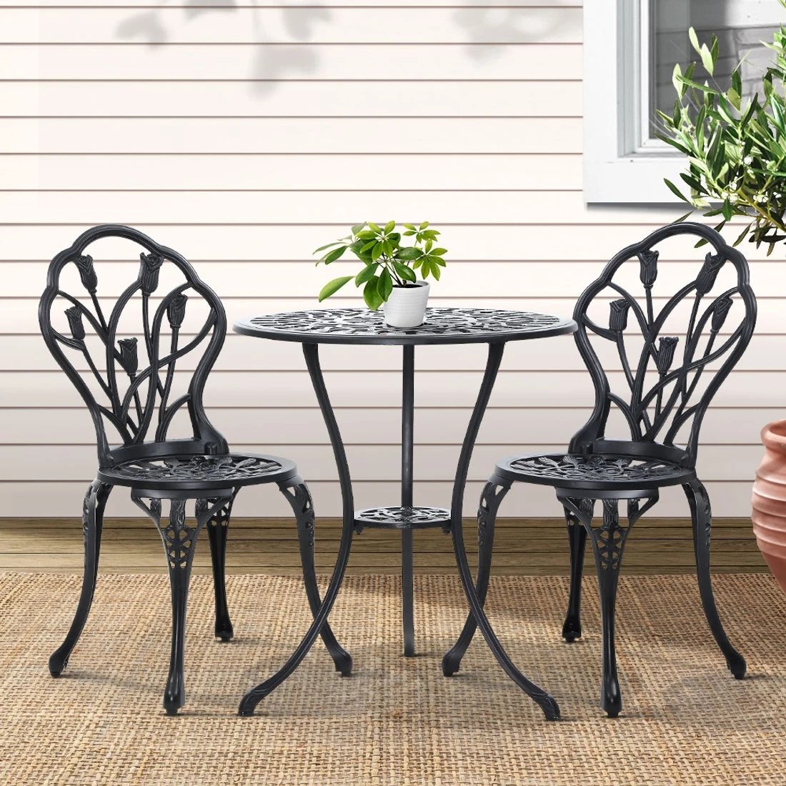 3 Gardeon 3PC Outdoor Setting - Black, 3 of 6