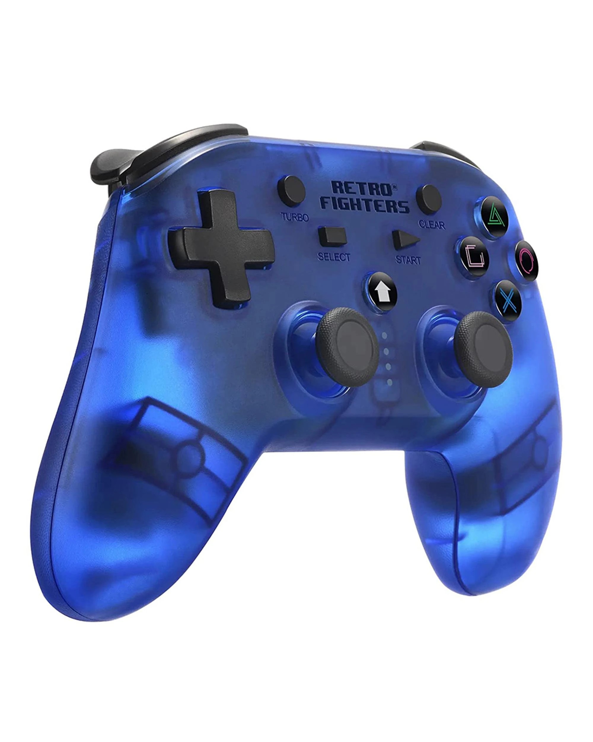 2 Retro-Fighters Defender Next-Gen PS1, PS2, PS3, PS Classic, Switch and PC Wireless Controller - Transparent Blue - Blue, 2 of 6