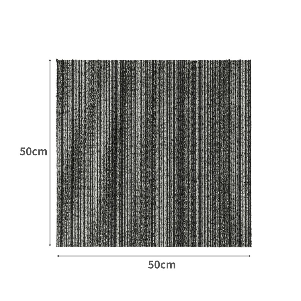 3 Marlow 20pcs 50x50cm Carpet Tiles Striped Pattern, 3 of 8