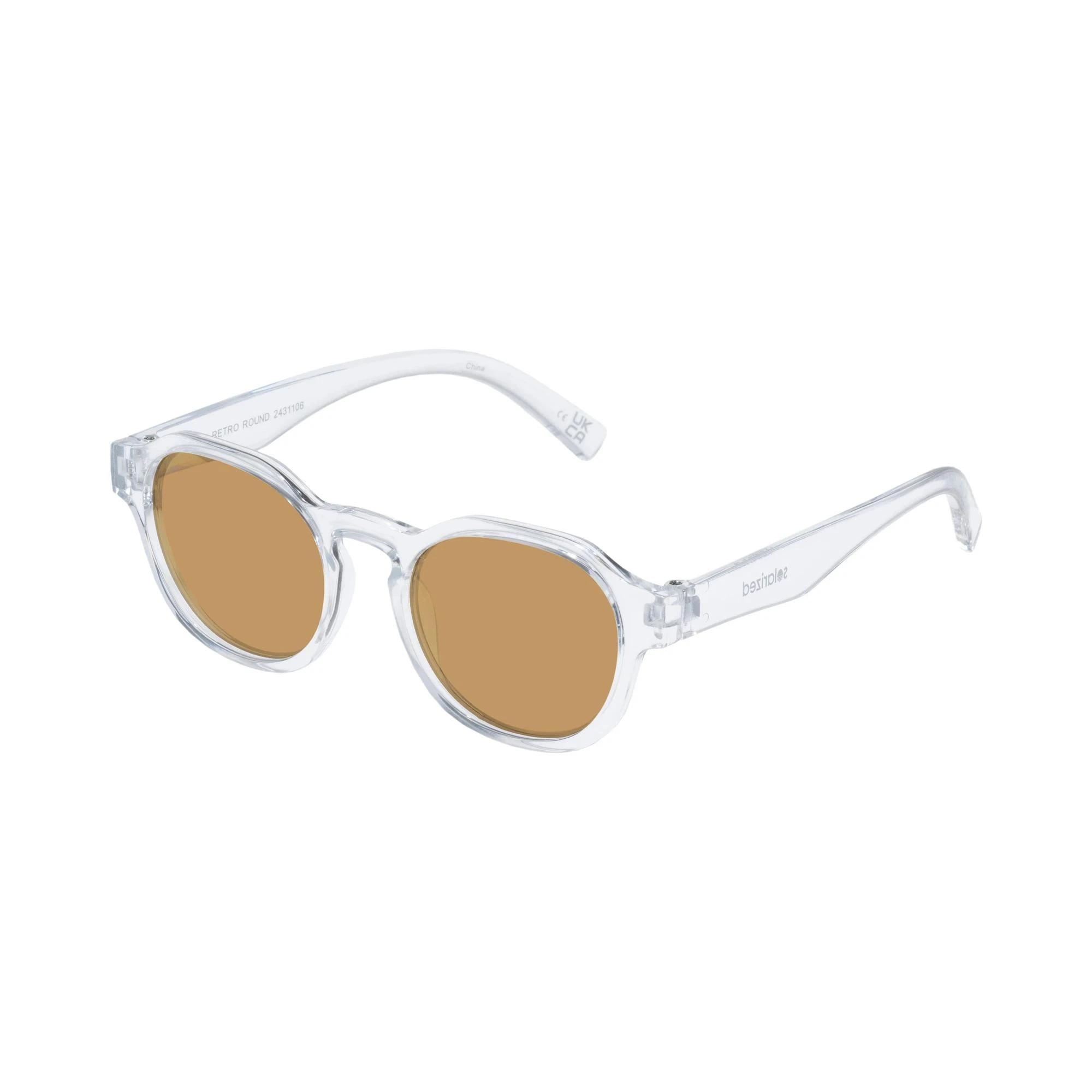 1 SOLARIZED® Kids Retro Round Sunglasses CLEAR, 1 of 1
